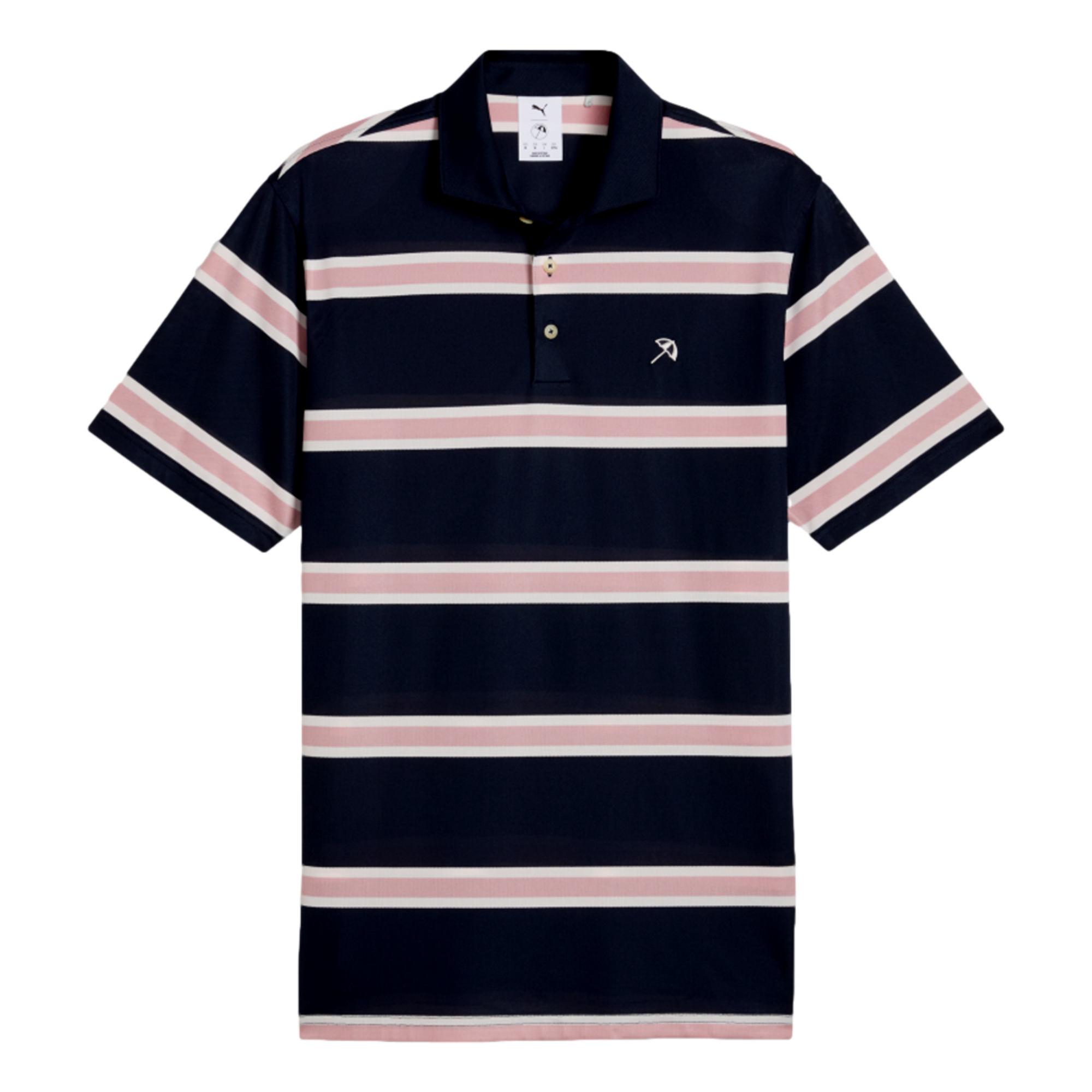 Puma X AP Pique Striped Men's Golf Polo Shirt