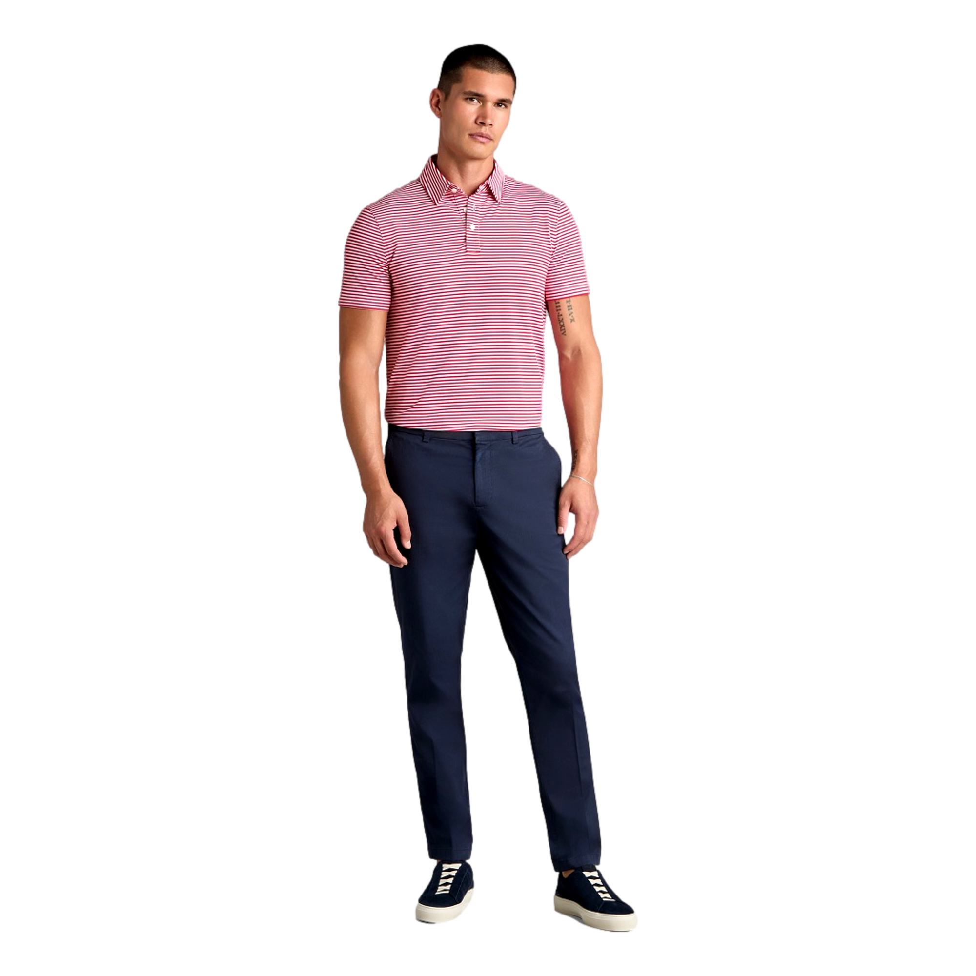 AllPlay Striped Stretch Knit Men's Golf Polo Shirt