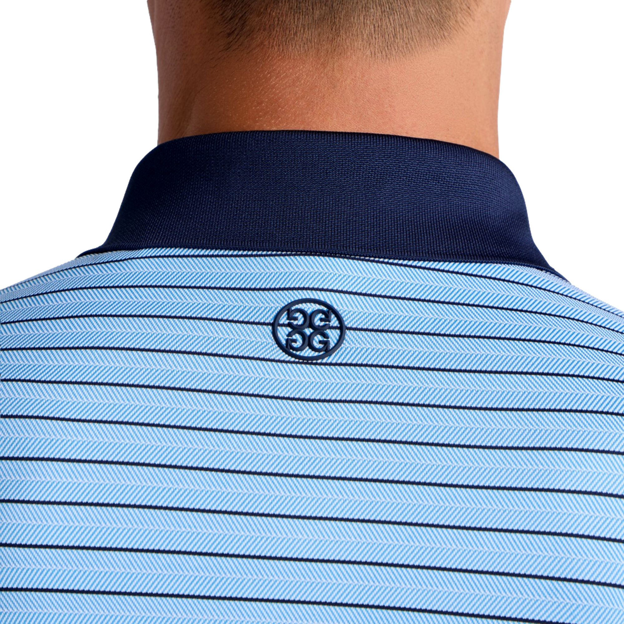 Herringbone Striped Tech Jersey Men's Golf Polo Shirt