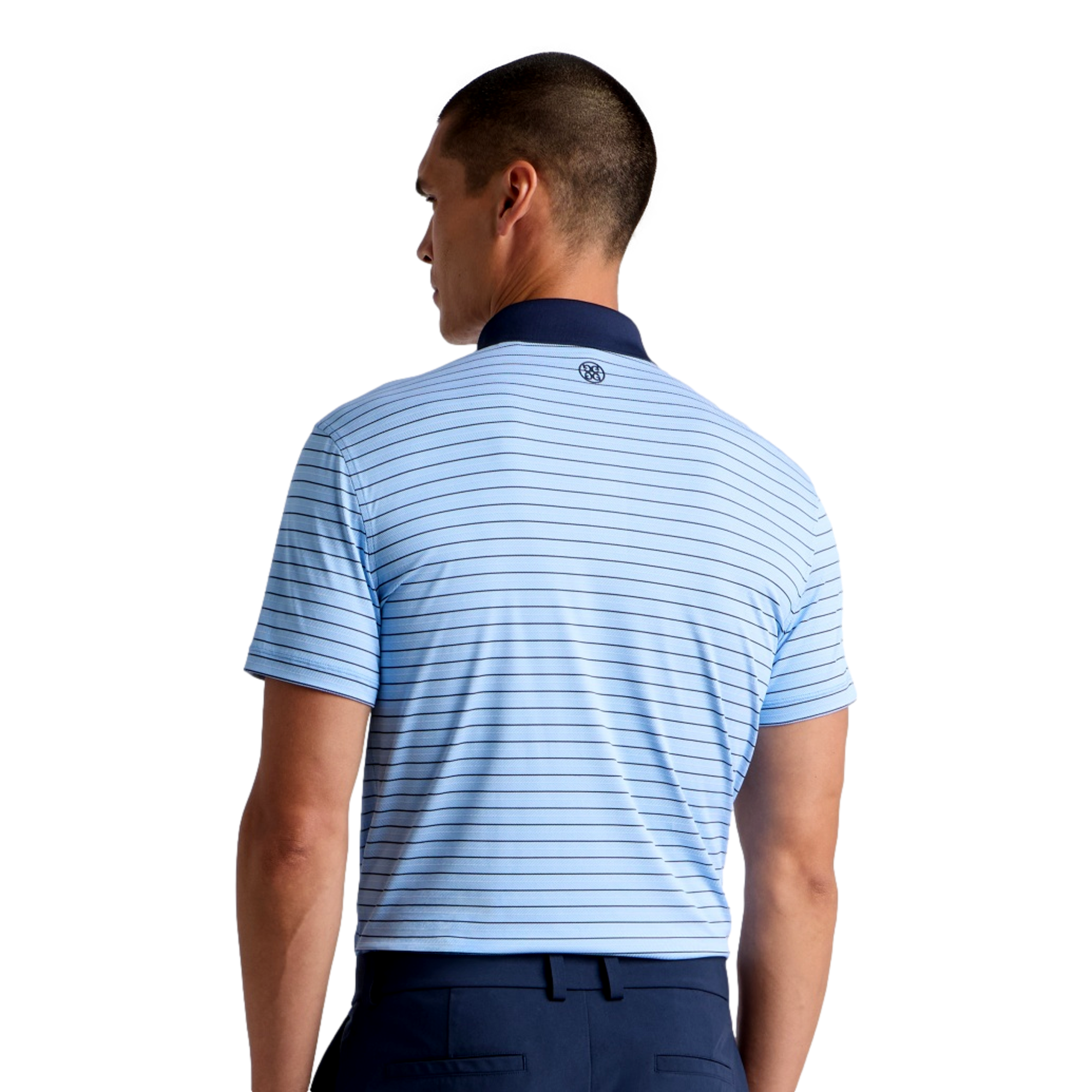 Herringbone Striped Tech Jersey Men's Golf Polo Shirt