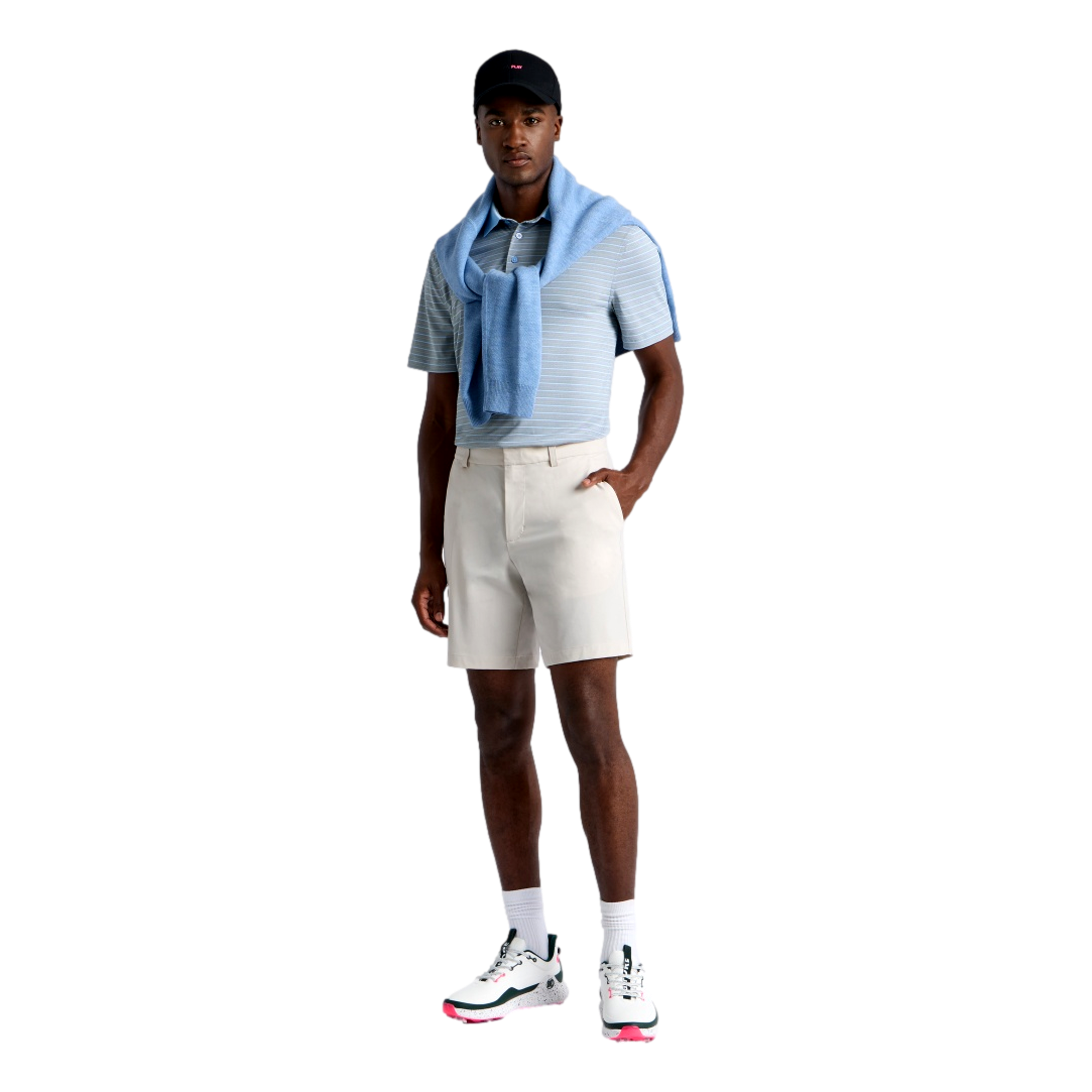 Herringbone Stripe Tech Jersey Men's Golf Polo Shirt