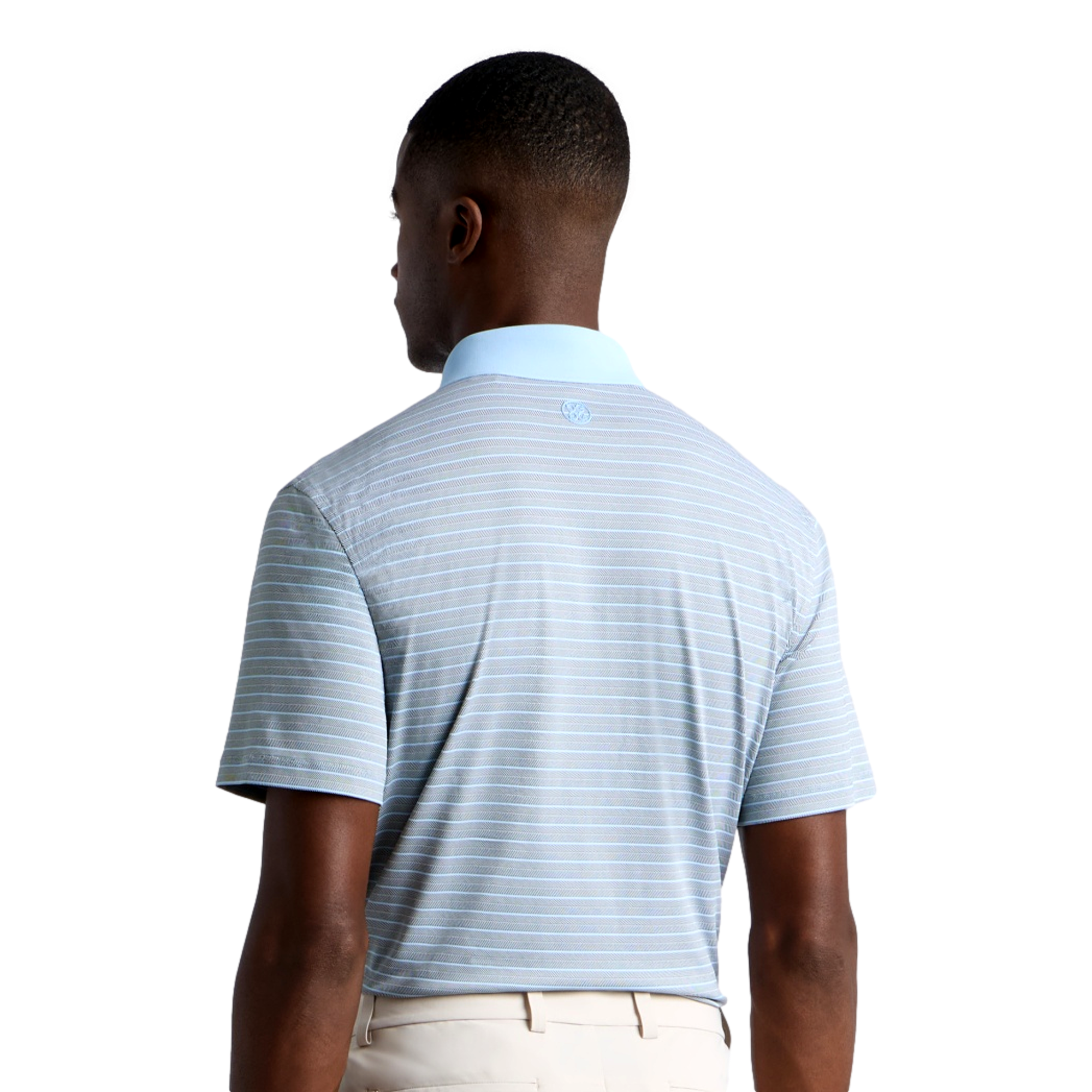 Herringbone Stripe Tech Jersey Men's Golf Polo Shirt