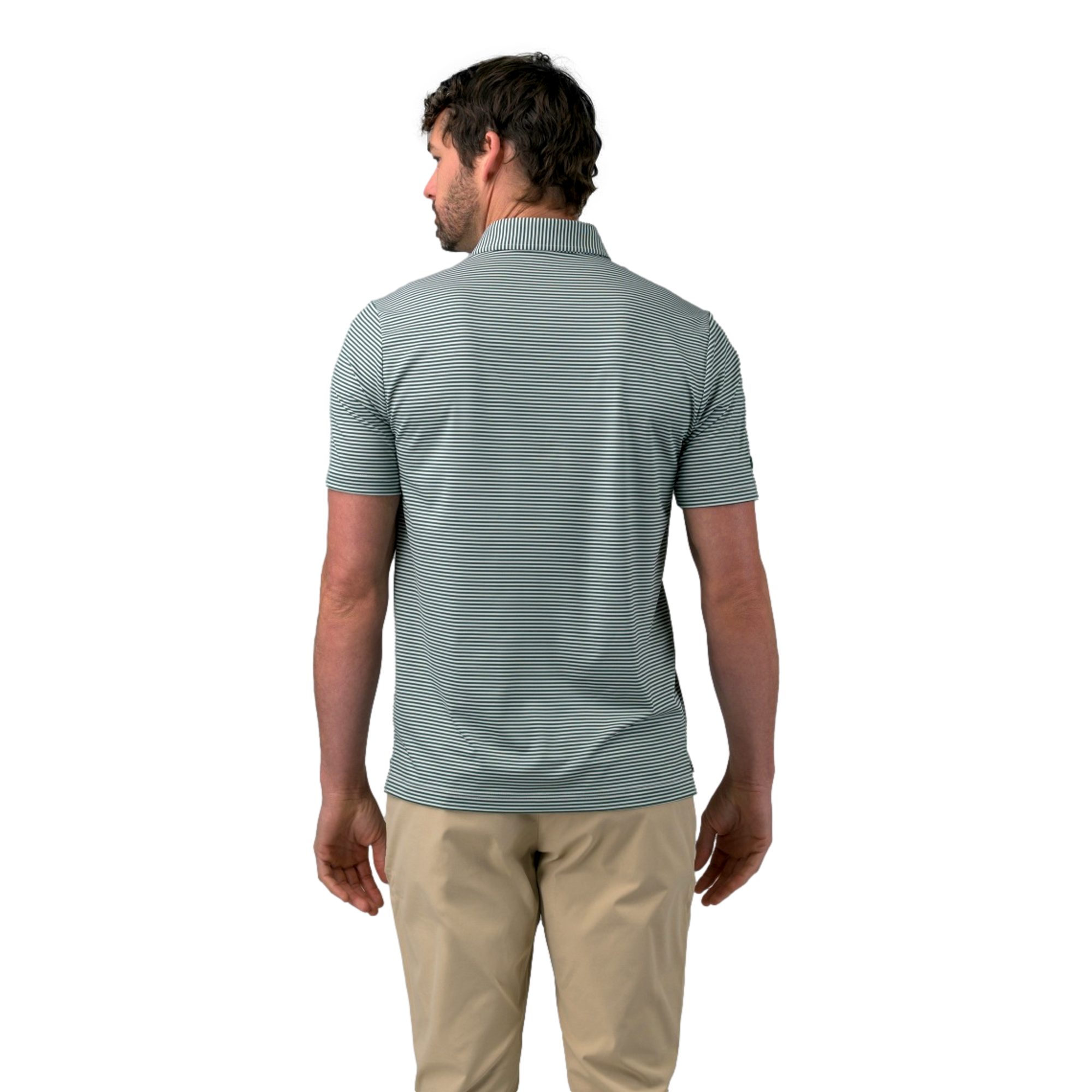Born to Golf Men's Striped Golf  Polo Shirt