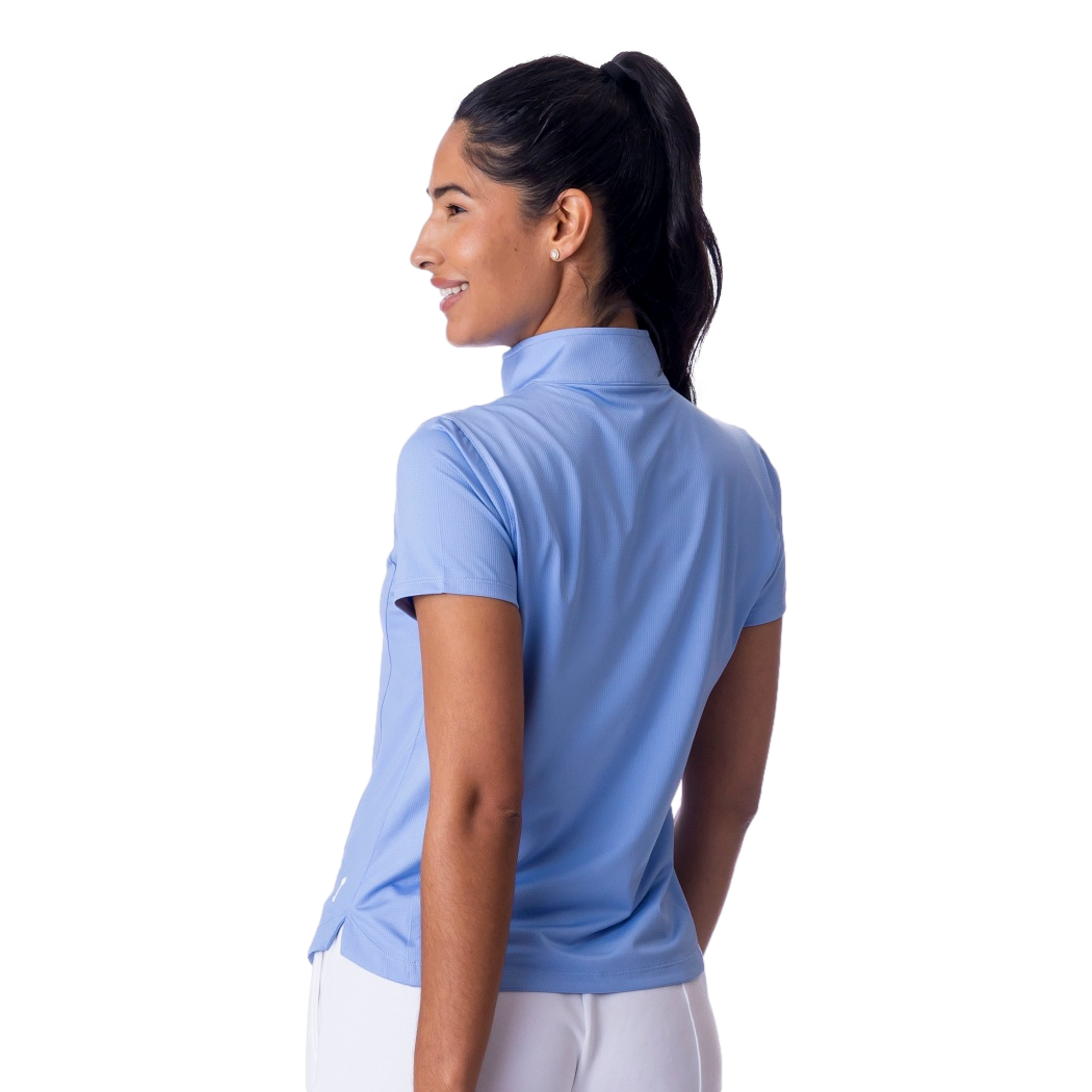 Abbey Jaquard Zip Women's Short Sleeve Golf Top
