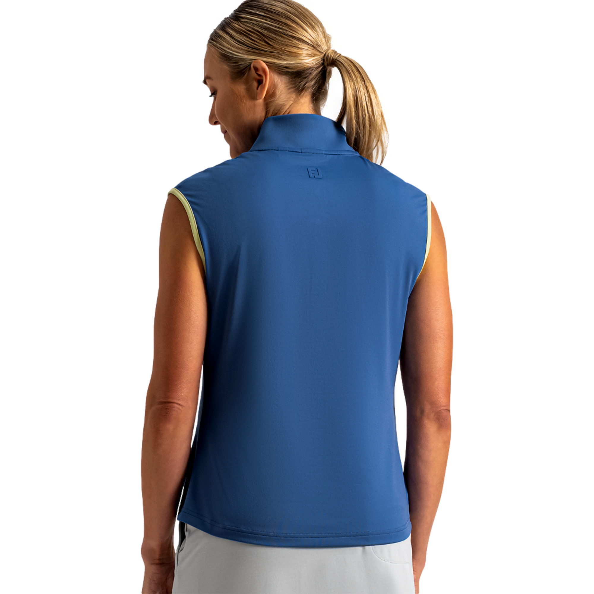 Mock Neck Sleeveless Snap Front Women's Golf Polo Shirt