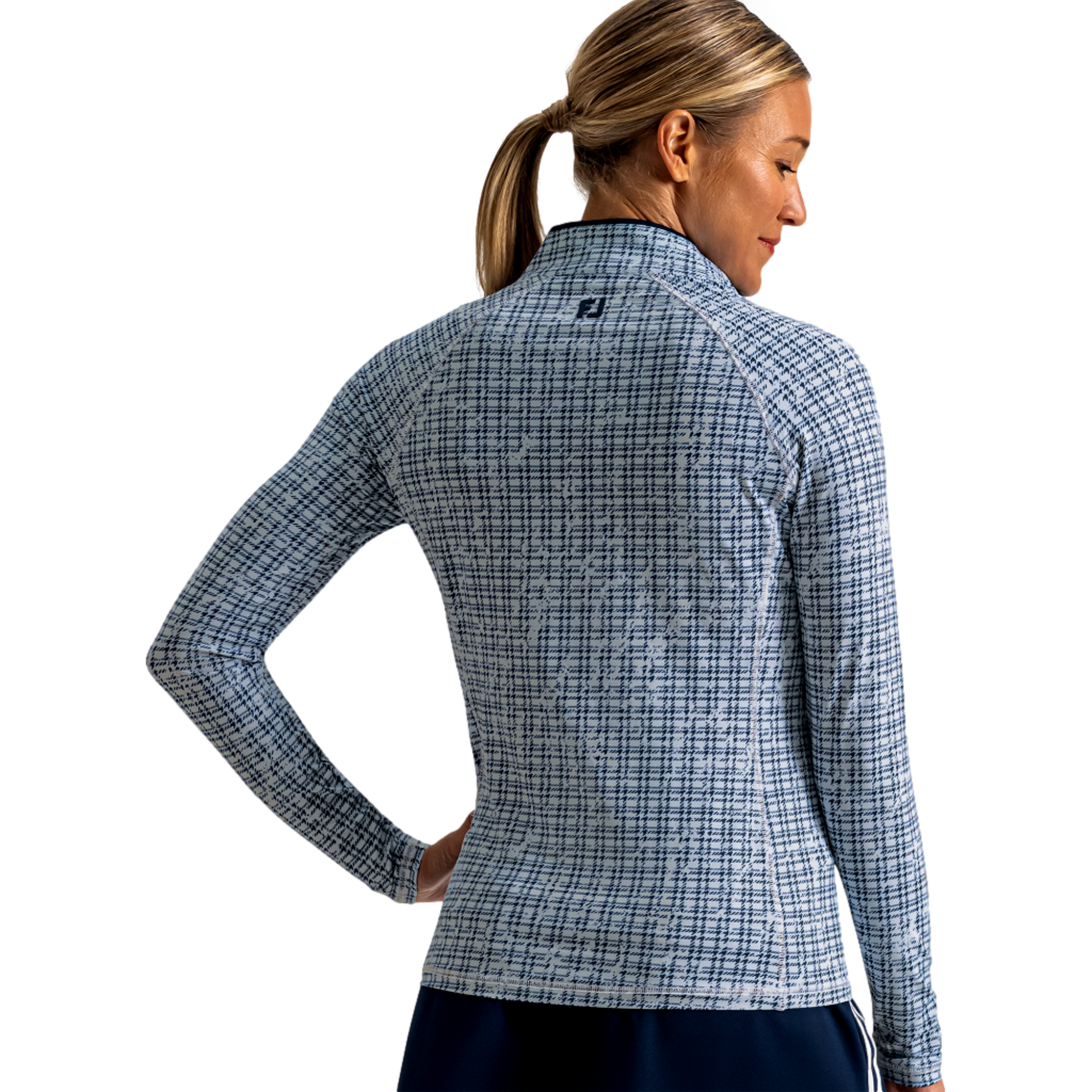 Plaid Print Sun Protection Women's Golf Quarter Zip