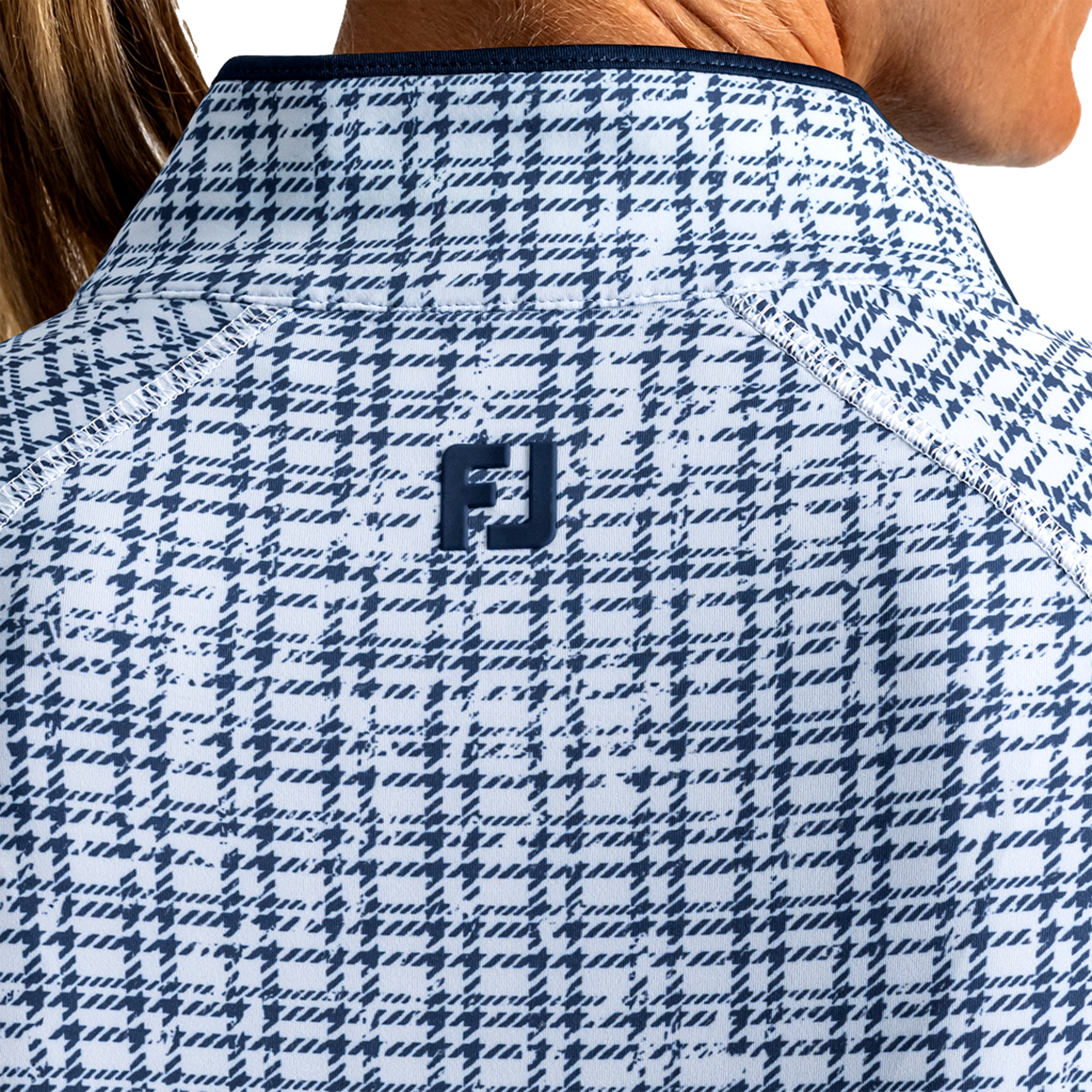 Plaid Print Sun Protection Women's Golf Quarter Zip