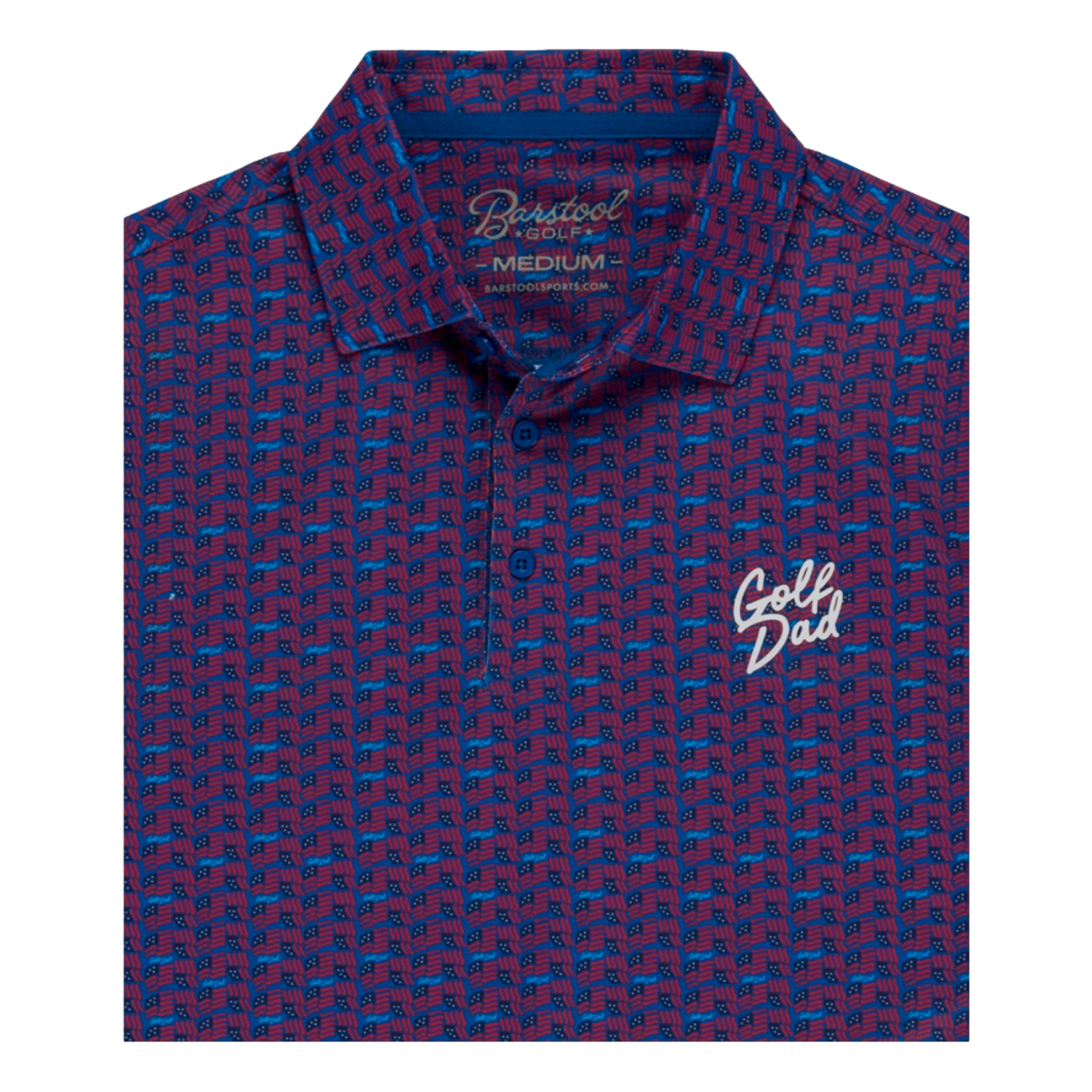 American Flag Golf Dad Men's Golf Polo Shirt