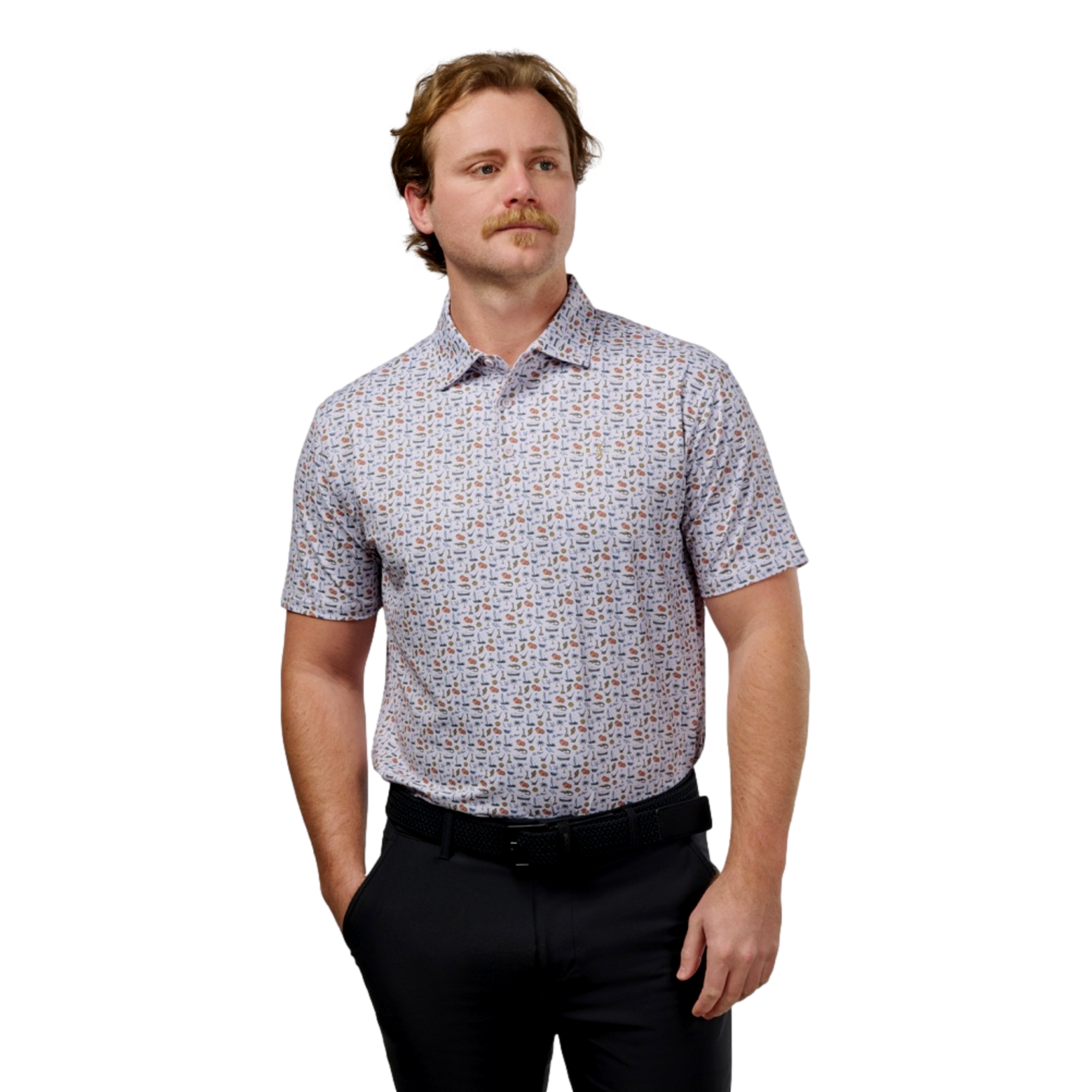 Players Garb Printed Men's Golf Polo Shirt