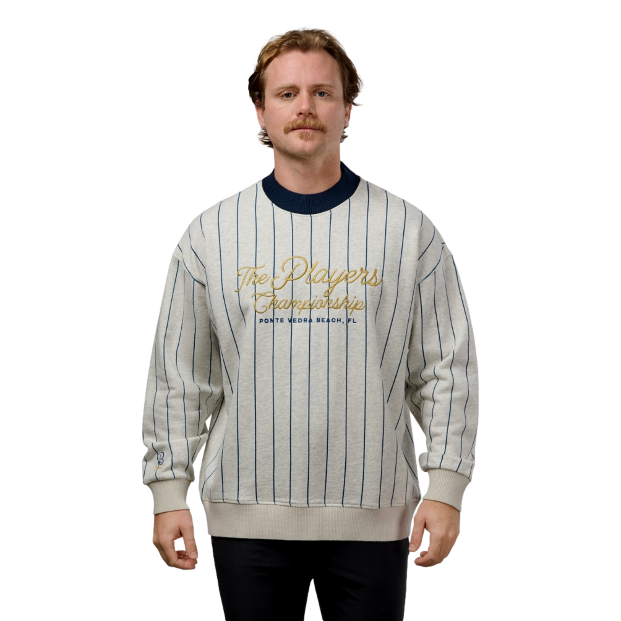 Players Pinstripe Men's Crewneck Golf Sweatshirt