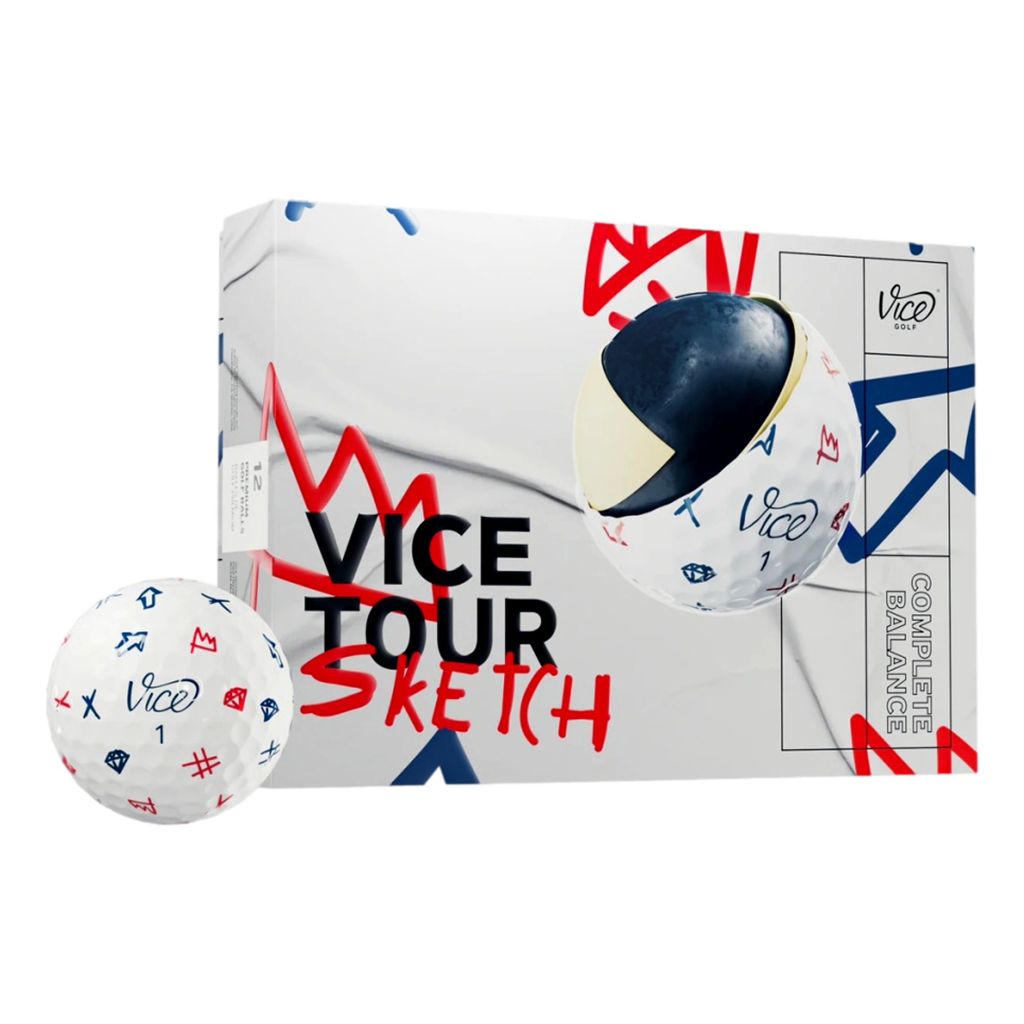 Vice Tour Sketch Golf Balls