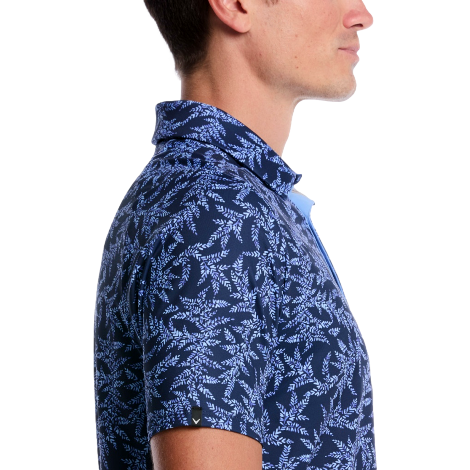 Chevron Botanical Print Men's Golf  Polo Shirt