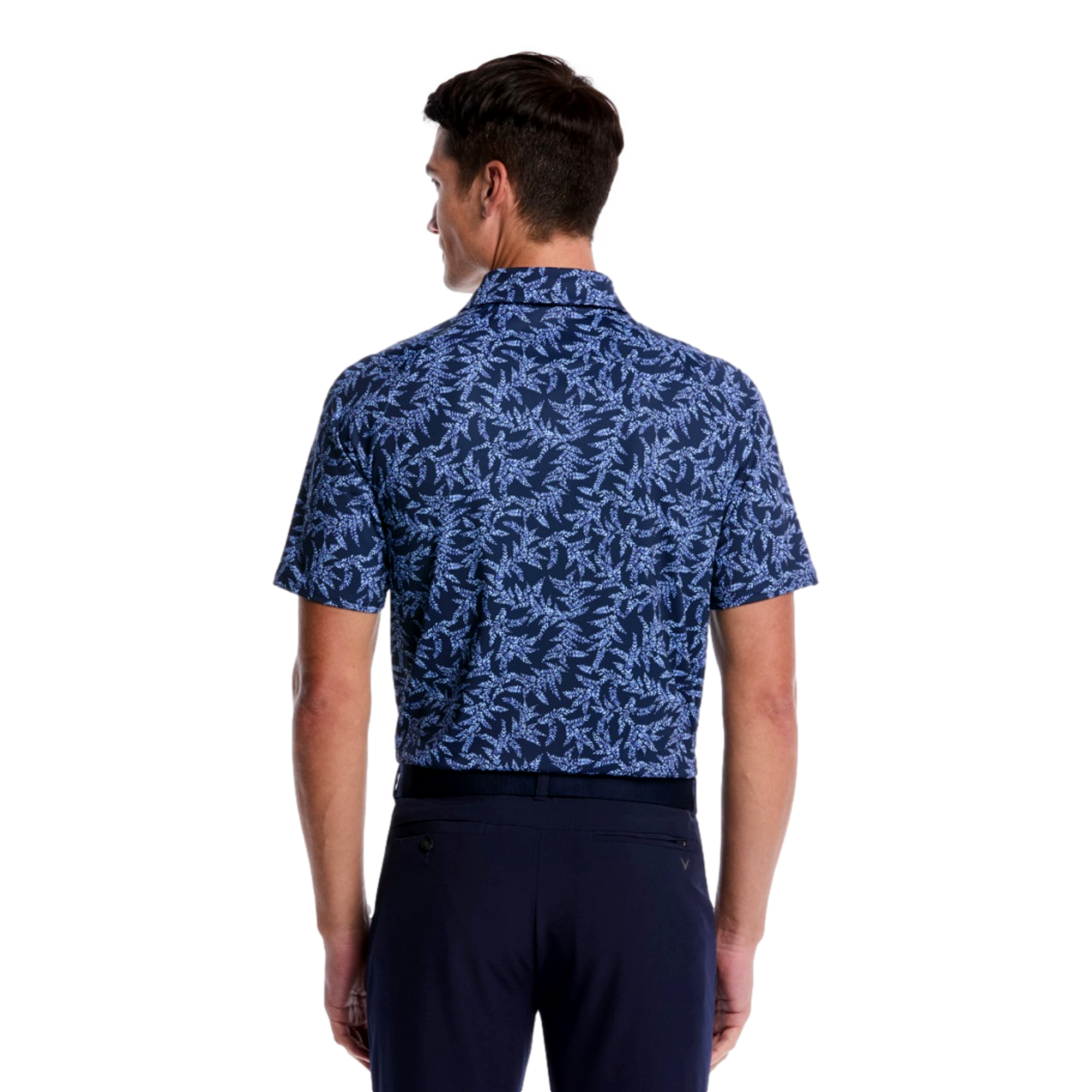 Chevron Botanical Print Men's Golf  Polo Shirt