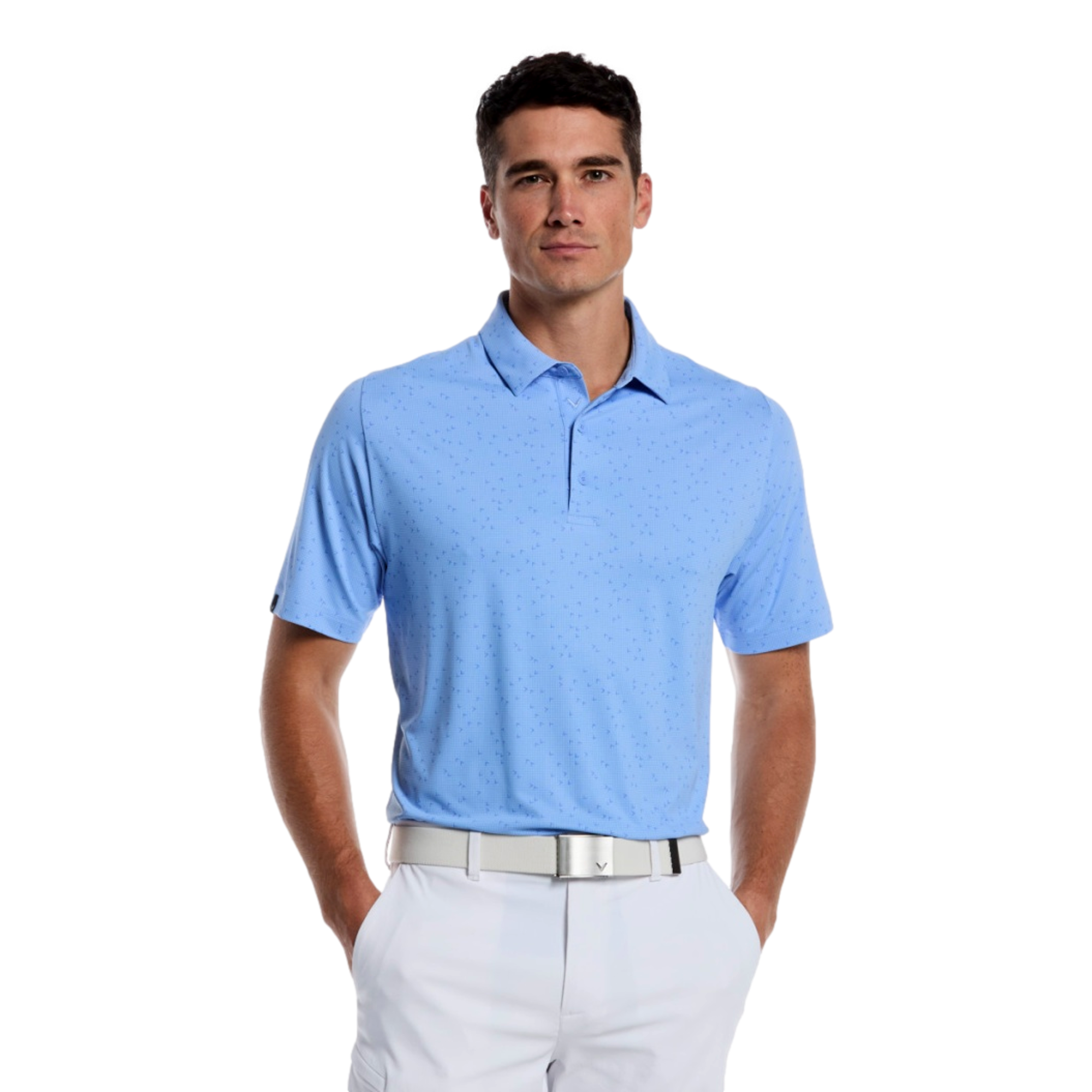 Essential Chevron Gingham Printed Men's Golf  Polo Shirt