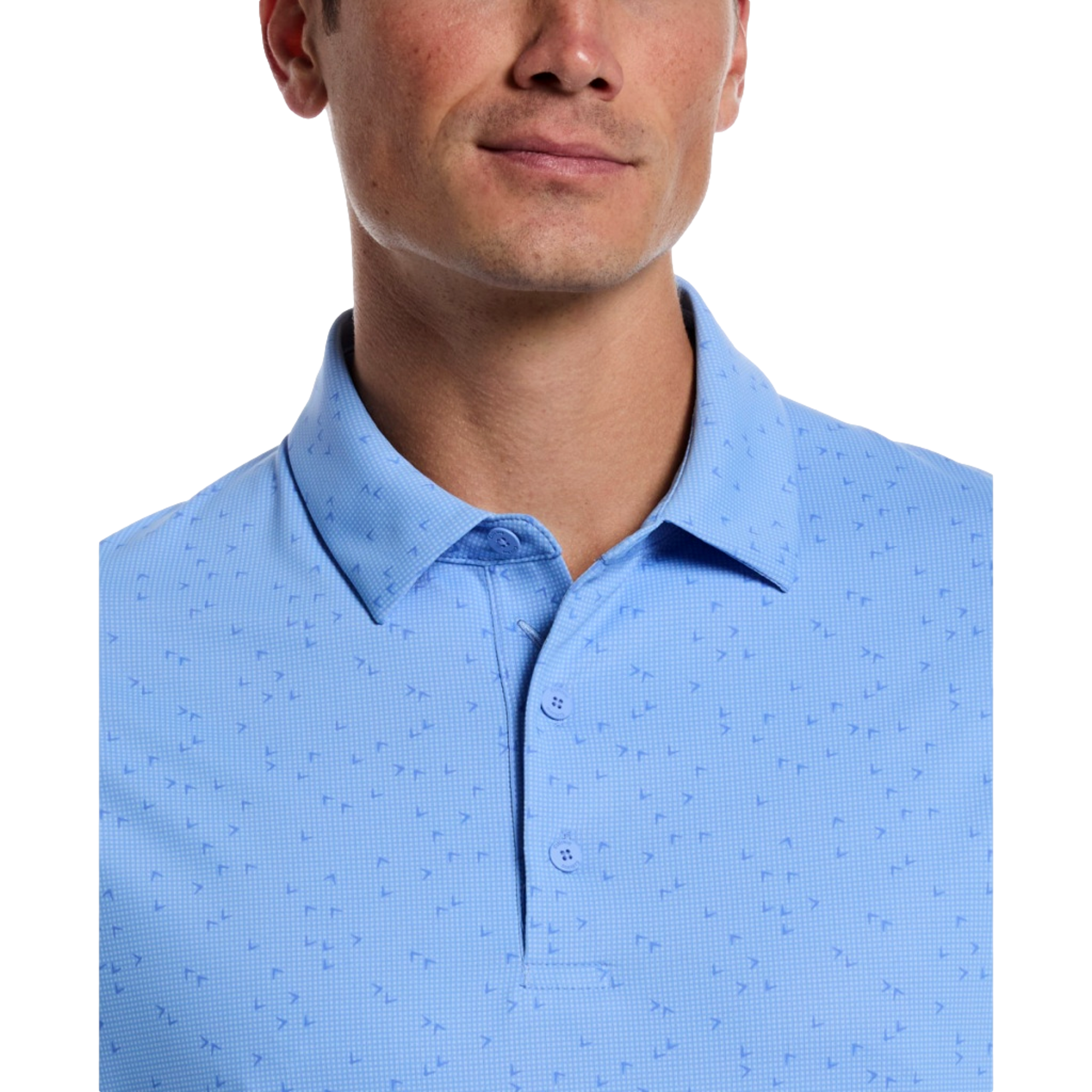 Essential Chevron Gingham Printed Men's Golf  Polo Shirt