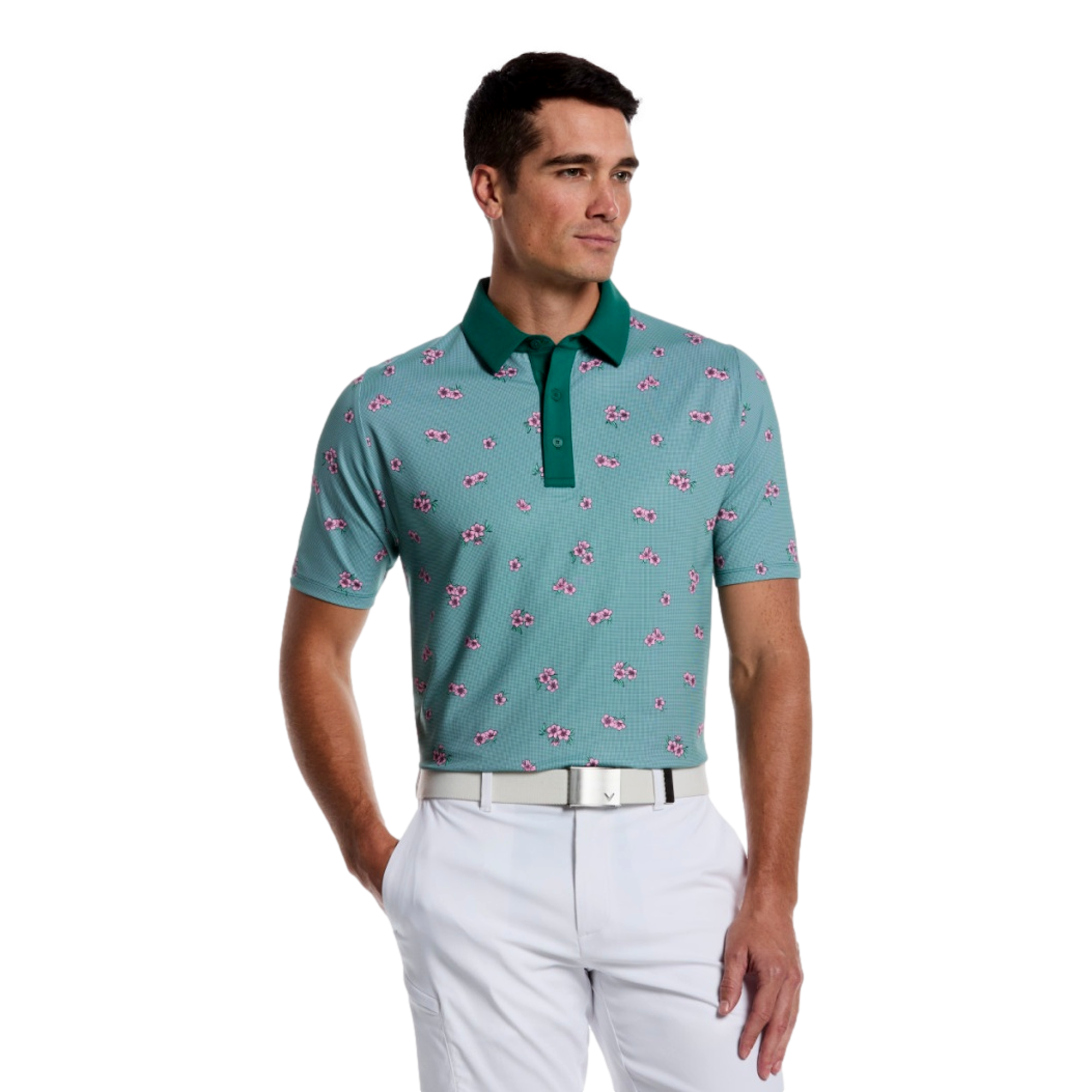 Azalea Gingham Print Men's Golf  Polo Shirt
