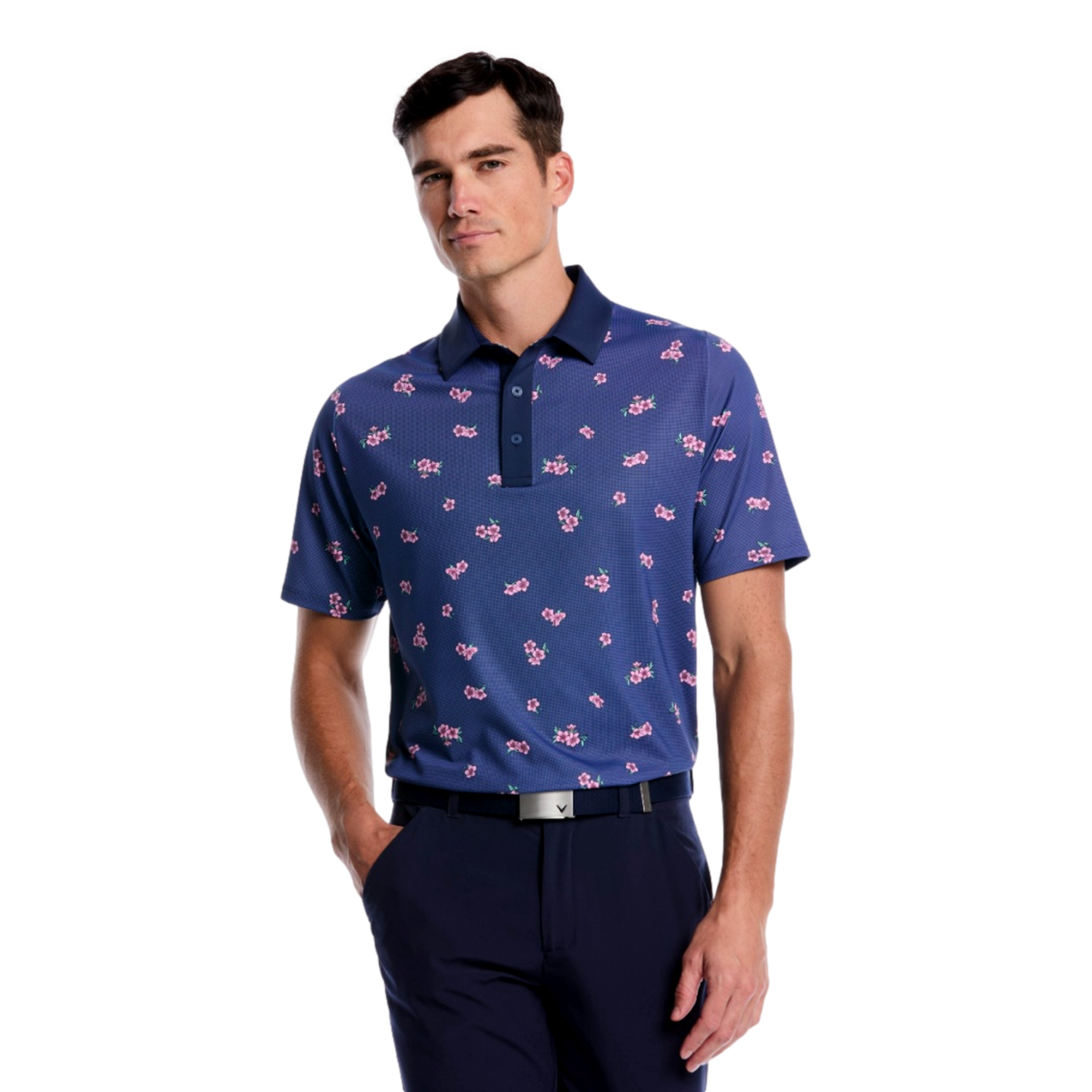 Azalea Gingham Print Men's Golf  Polo Shirt
