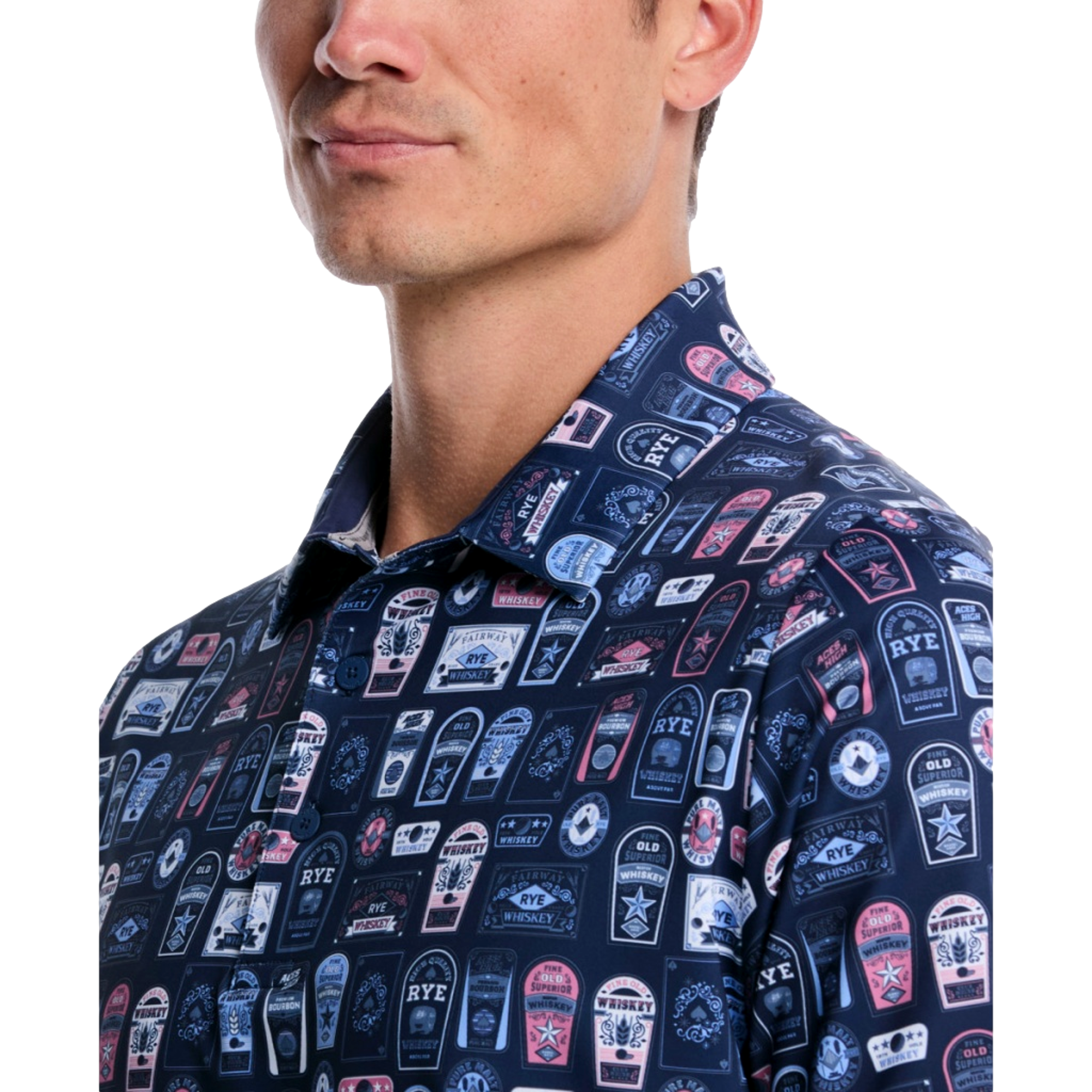 Whiskey Ace Print Men's Golf  Polo Shirt