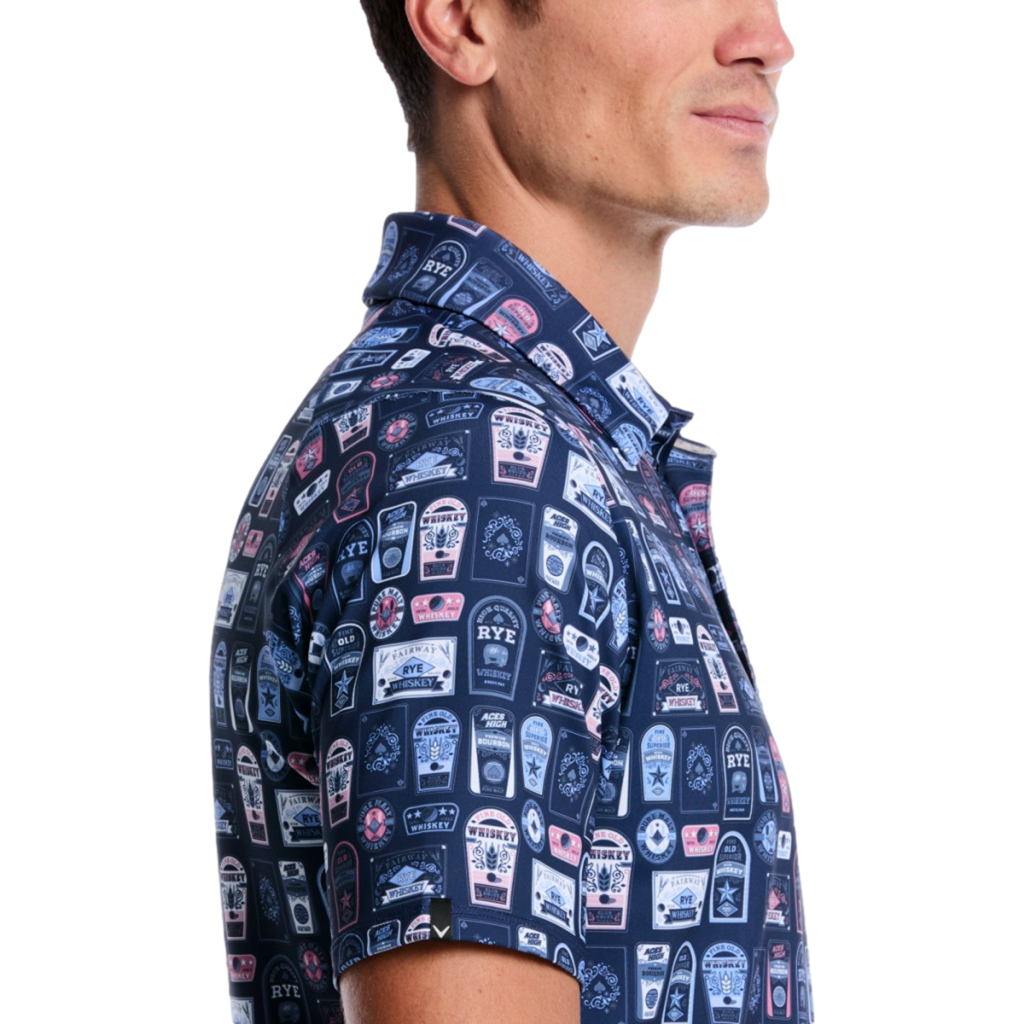 Whiskey Ace Print Men's Golf  Polo Shirt