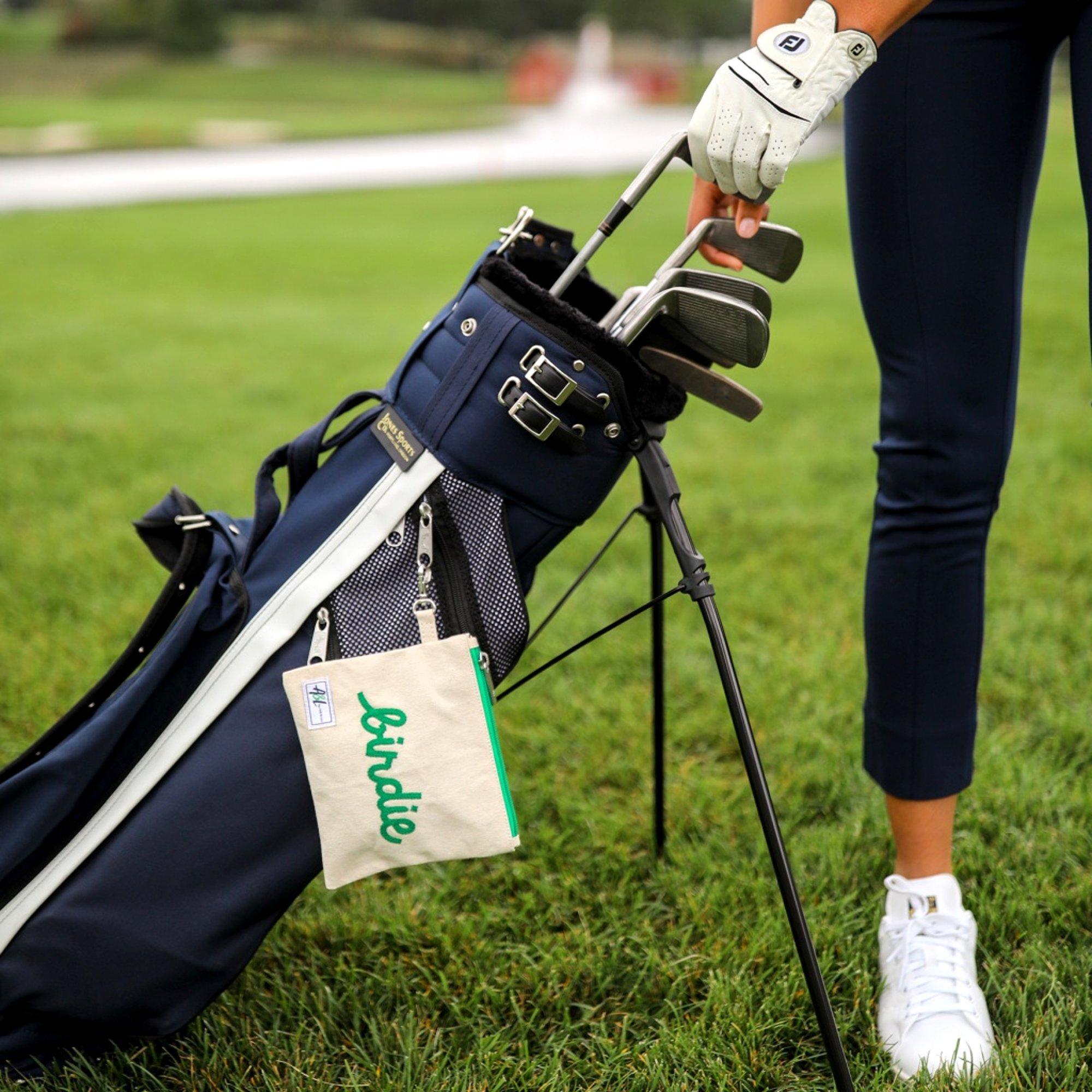 Birdie Stitched Tee Golf Pouch Bag