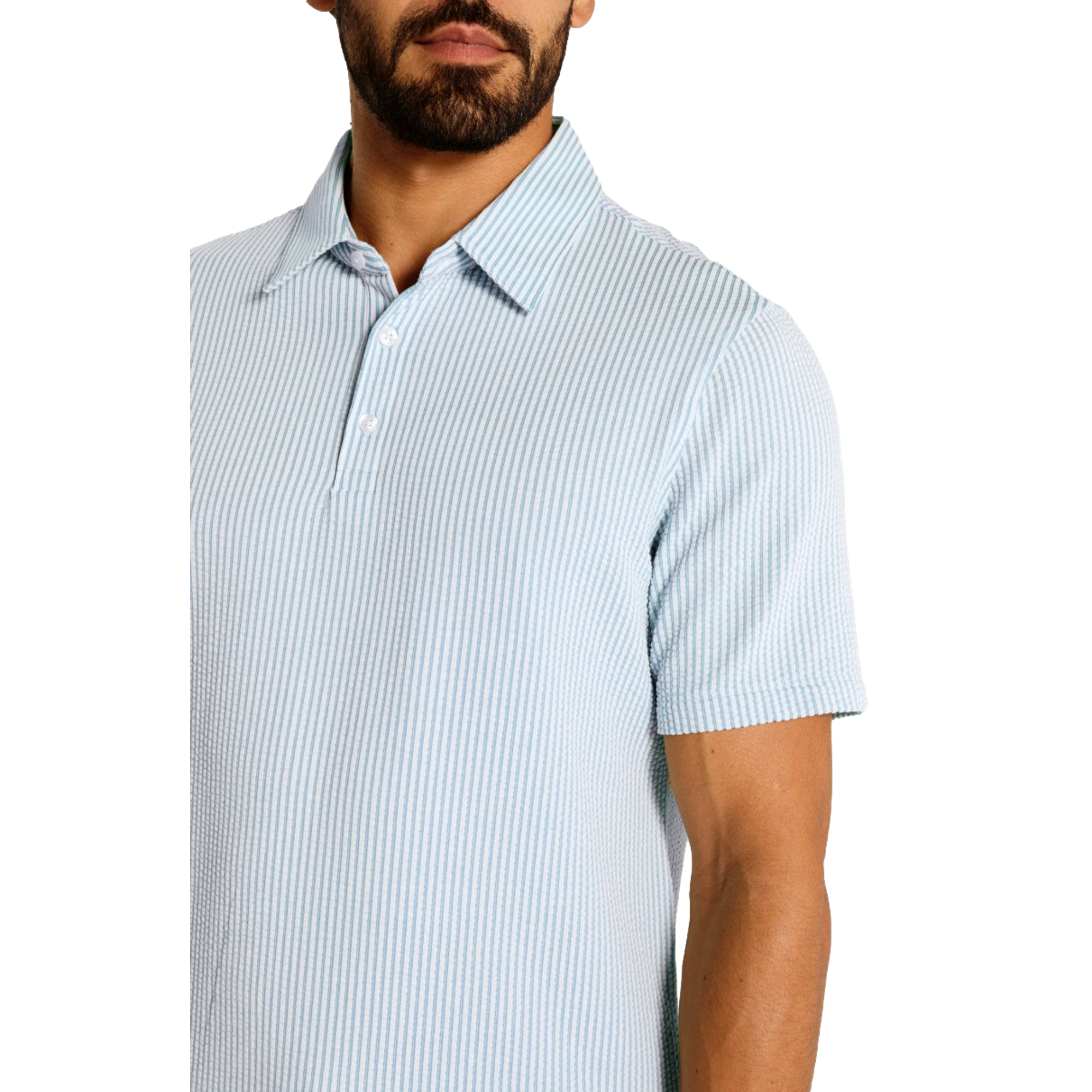 Keaton Seersucker Men's Golf Polo Shirt