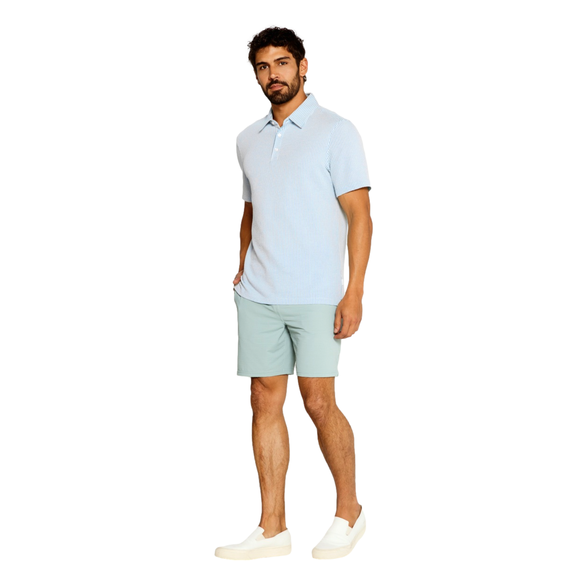 Keaton Seersucker Men's Golf Polo Shirt