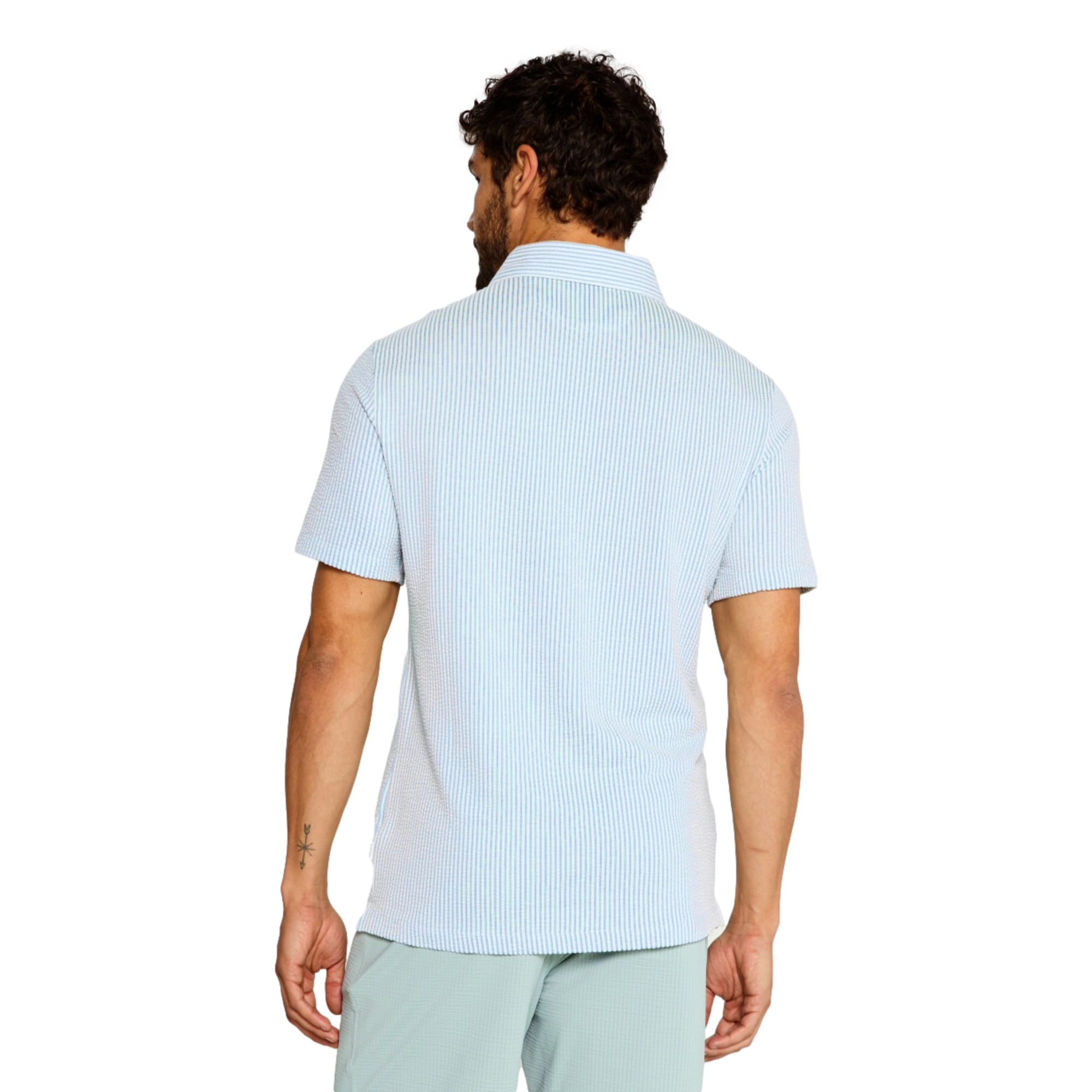 Keaton Seersucker Men's Golf Polo Shirt