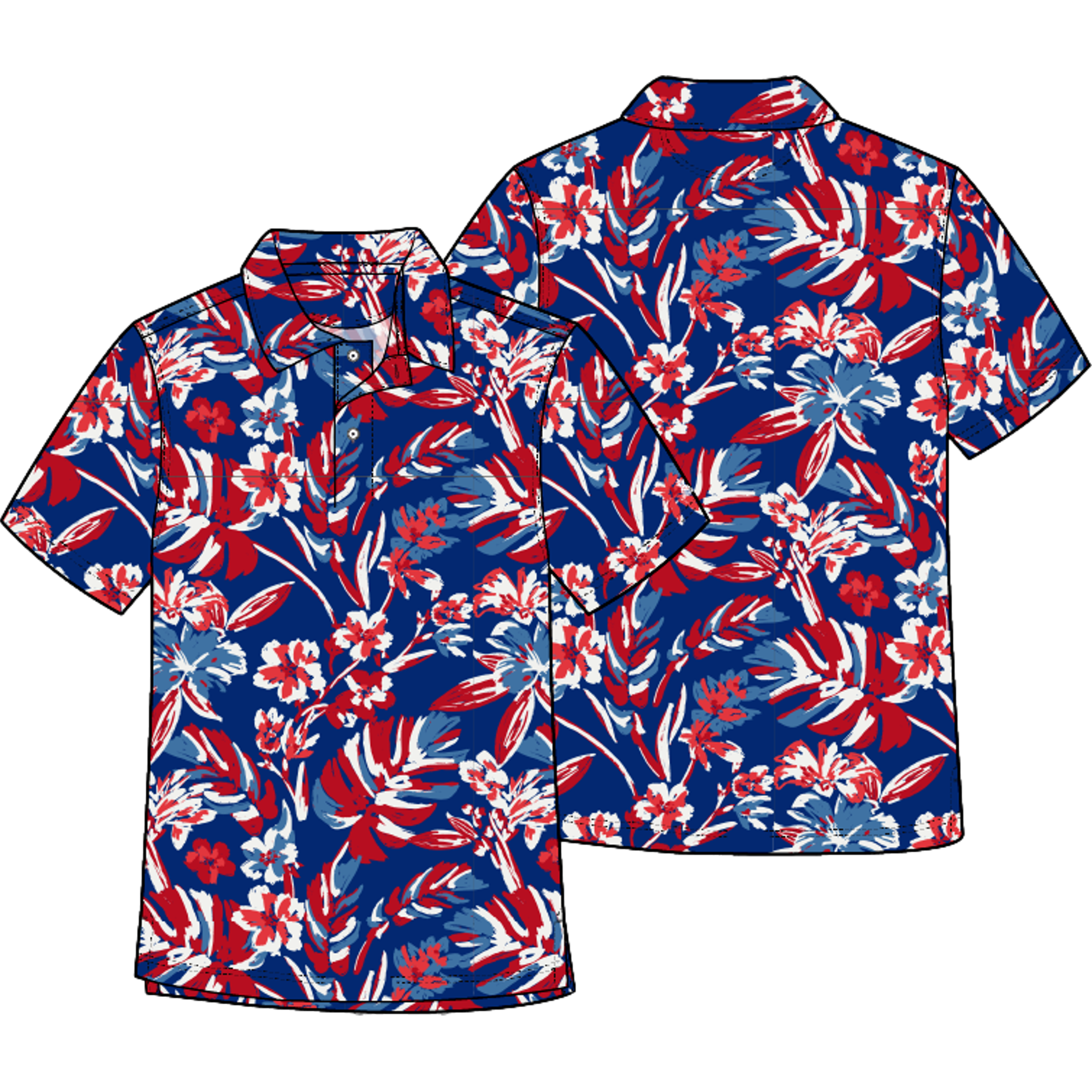 The Star Spangled Blooms Boys Golf Polo Shirt