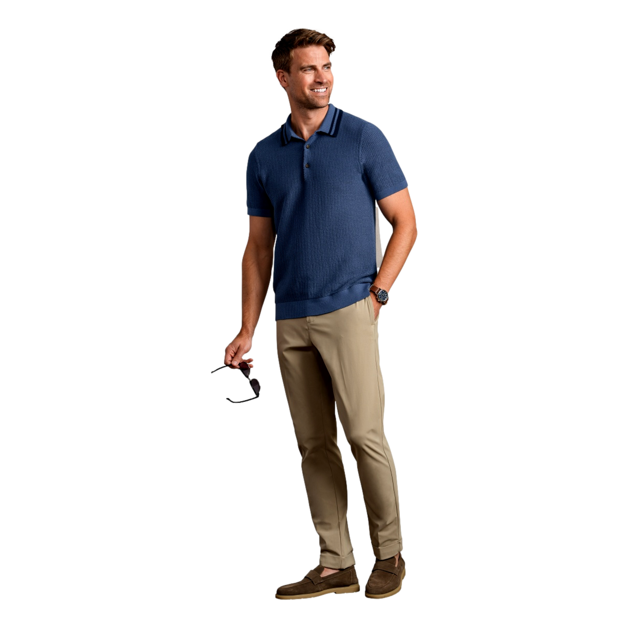 Fine Knit Sweater Men's Golf Polo Shirt