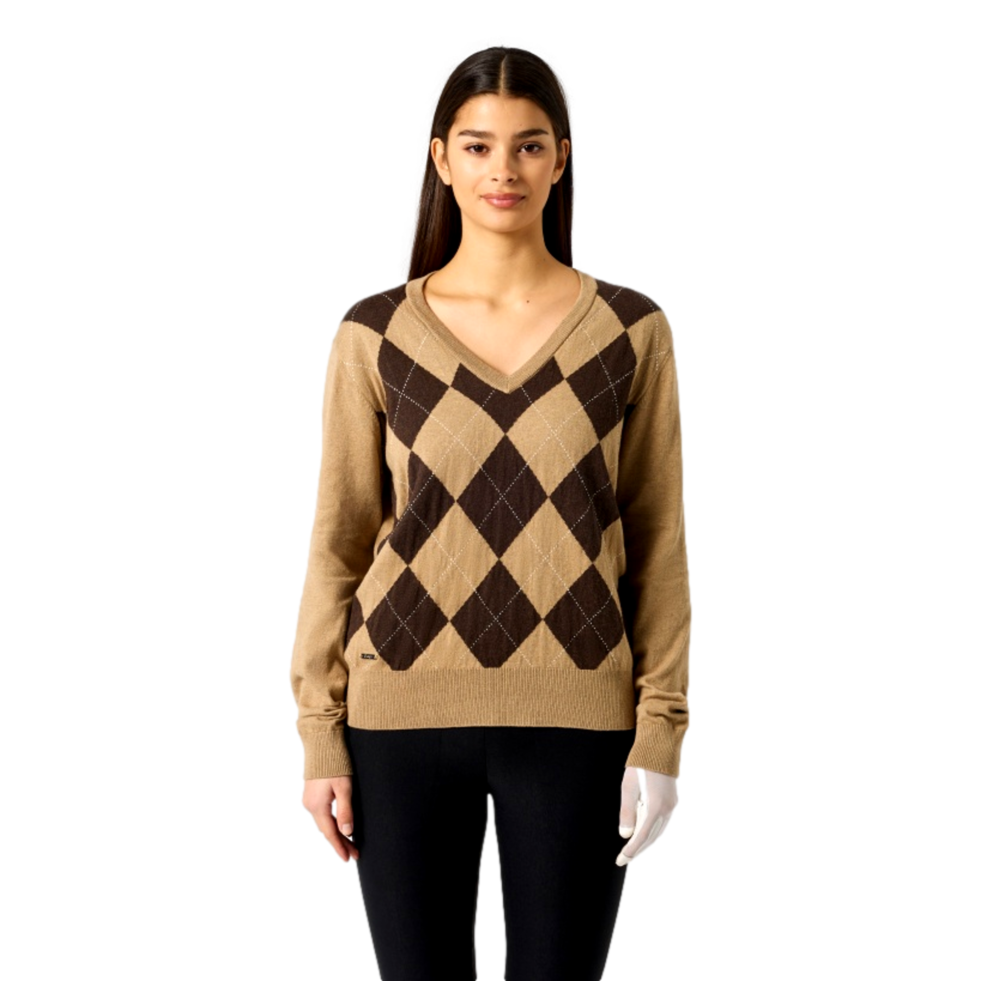 Argyle V-Neck Women's Golf Pullover