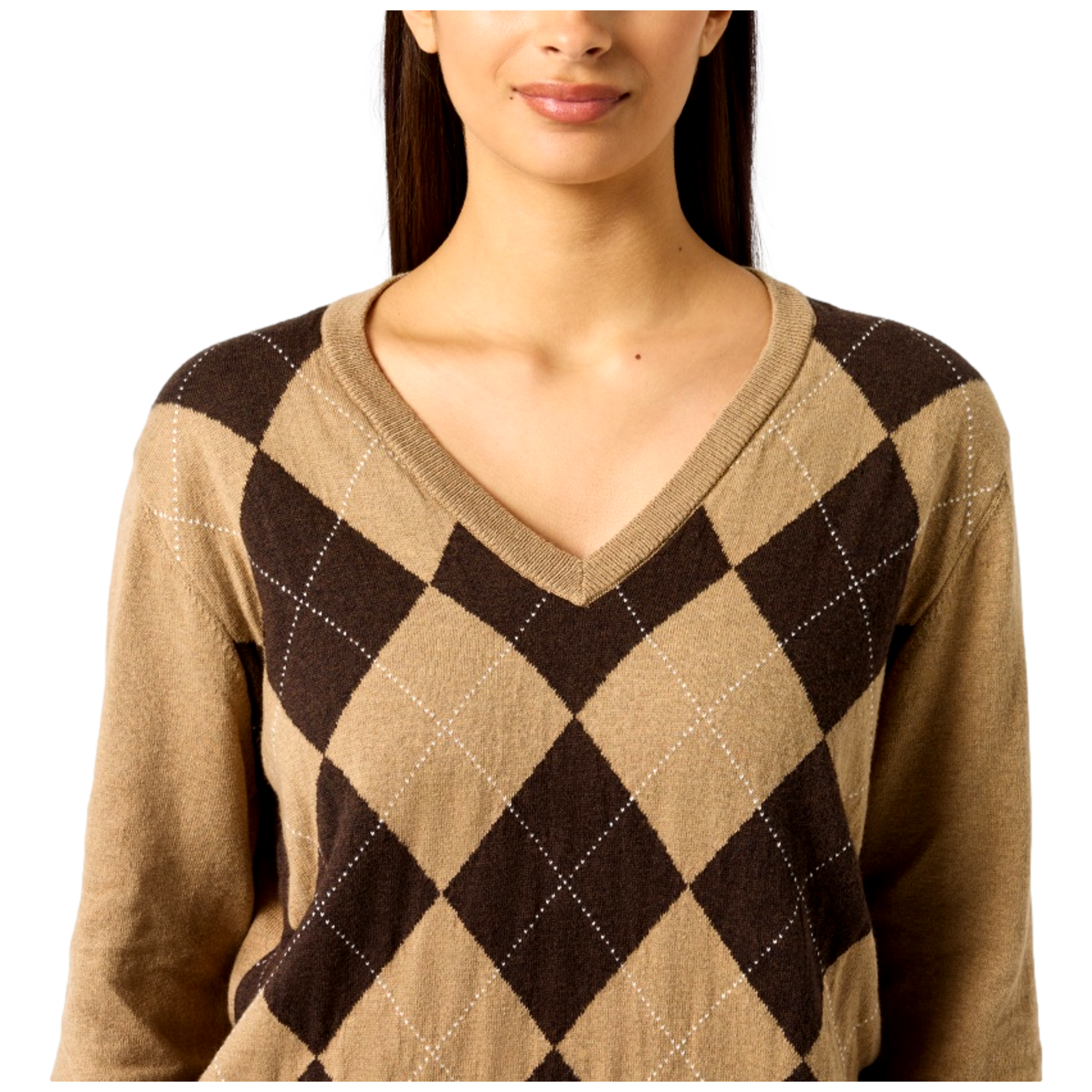 Argyle V-Neck Women's Golf Pullover