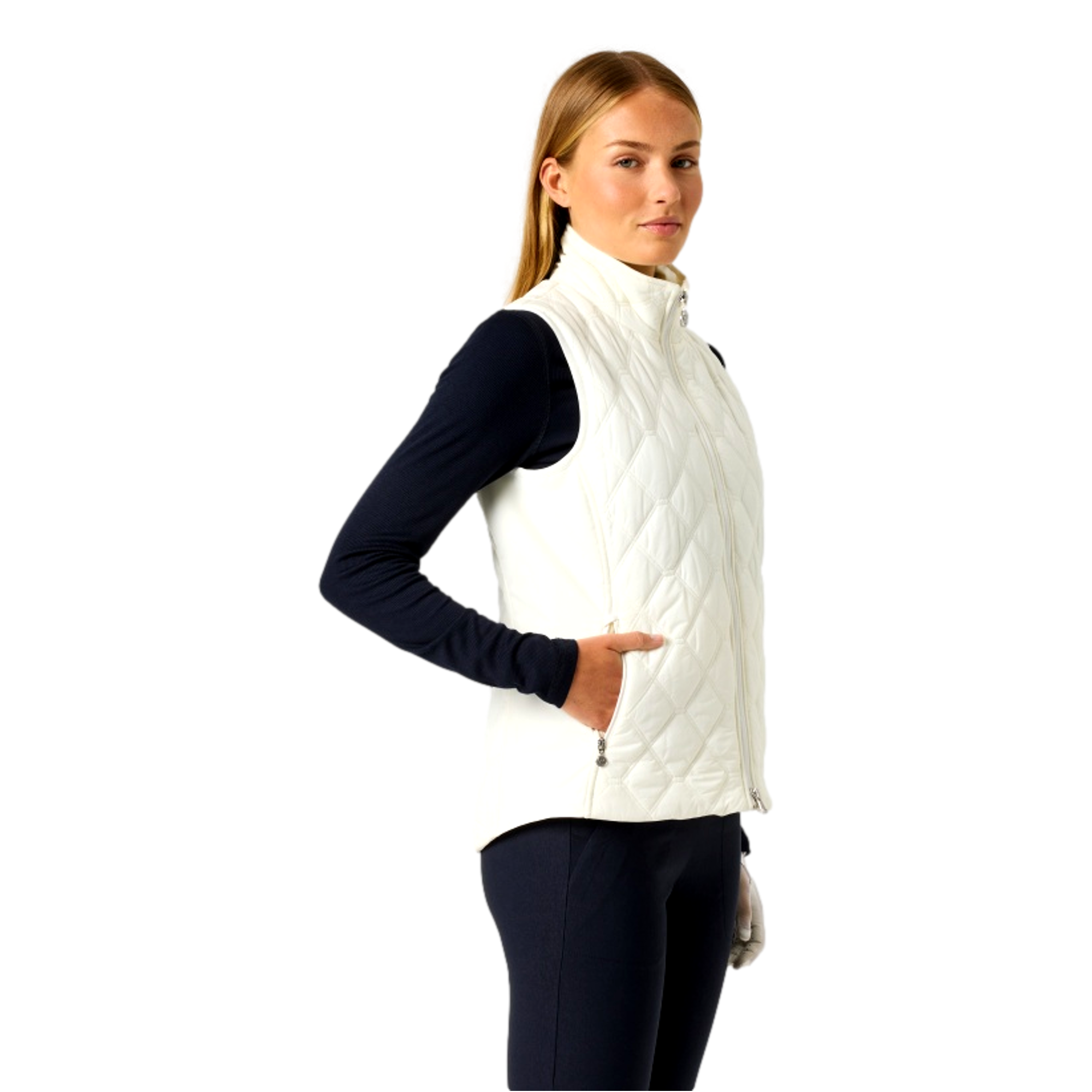 Quilt Padded Women's Short Sleeve Golf Vest