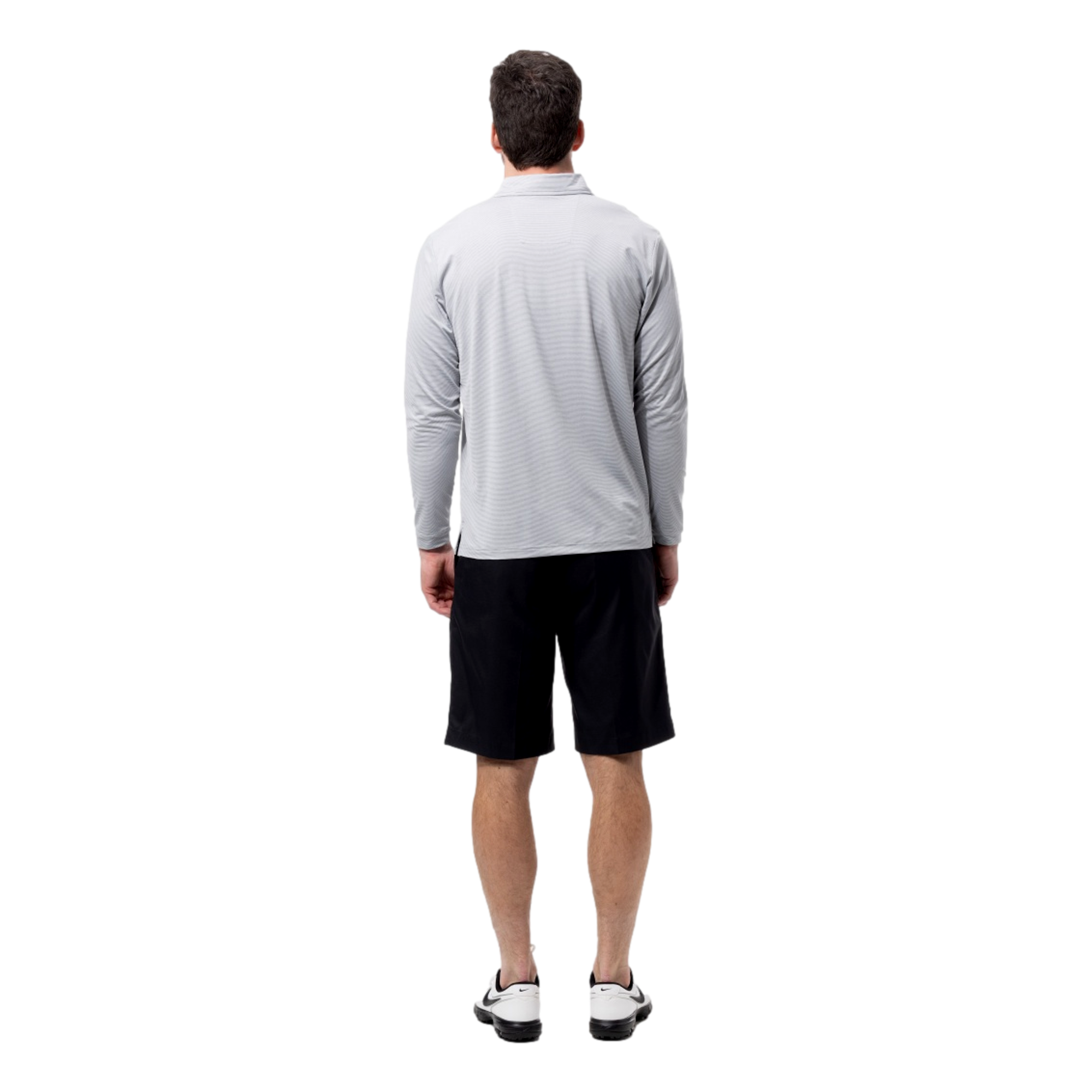 SolMelange Ice Striped Men's Long Sleeve Golf Polo Shirt