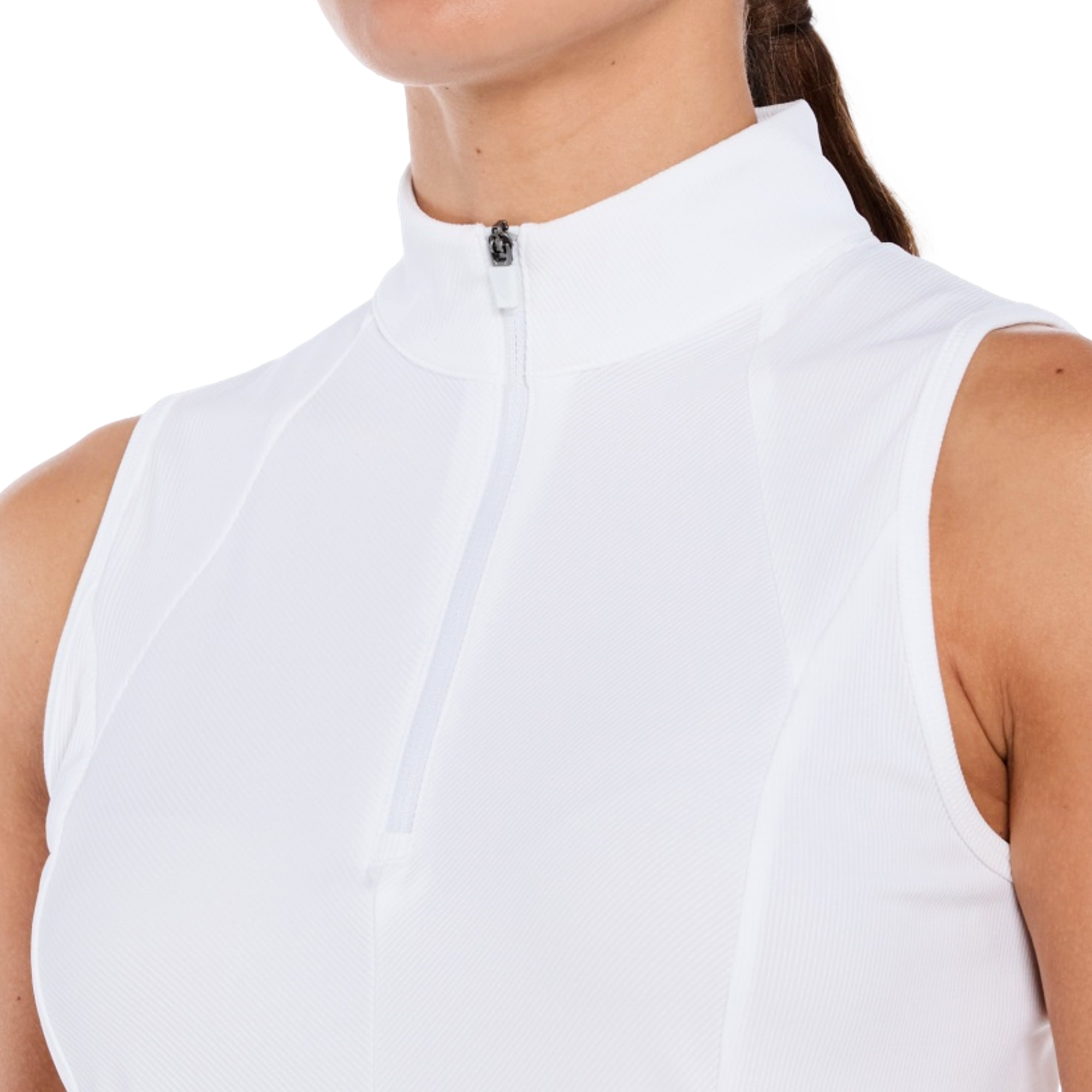 Rib Mockneck Women's Sleeveless Golf Polo Shirt