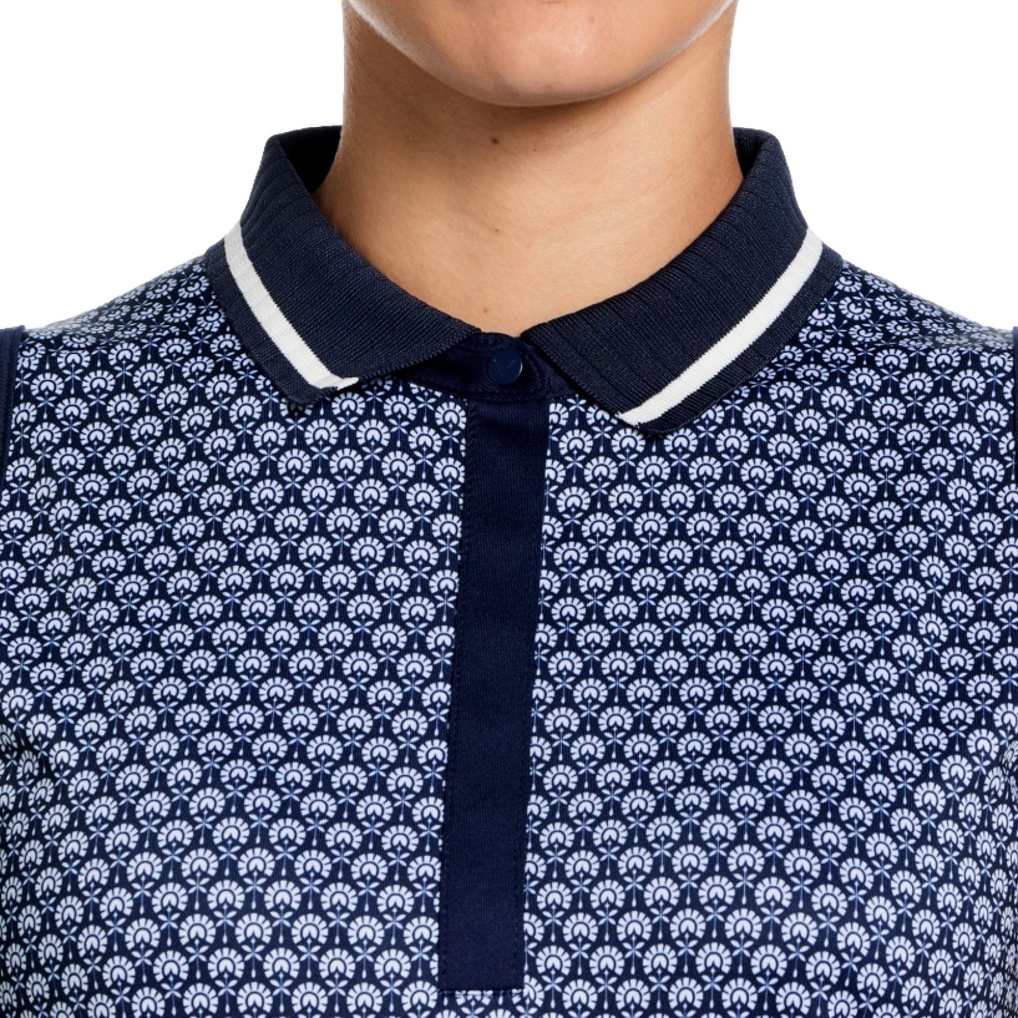 Scarf Geo Print Women's Sleeveless Golf Polo Shirt