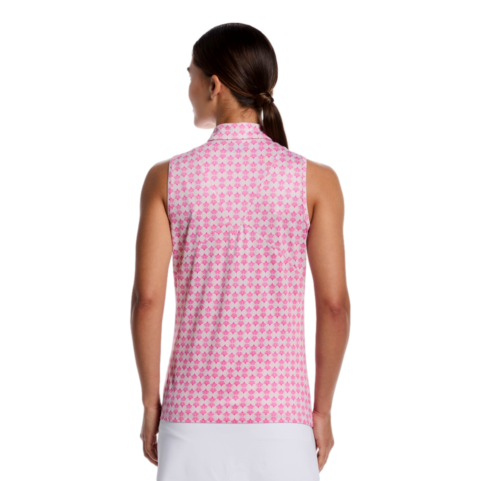 Deco Geo Print Women's Sleeveless Golf Polo Shirt