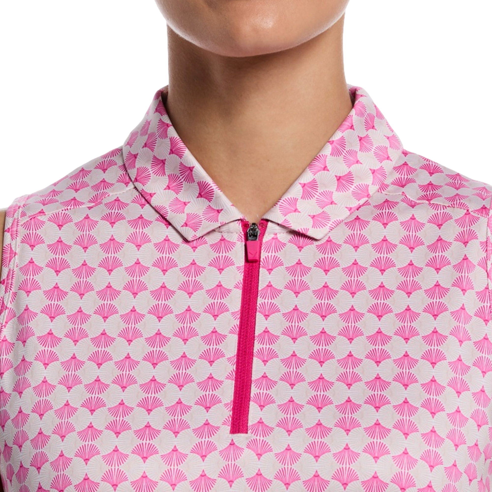 Deco Geo Print Women's Sleeveless Golf Polo Shirt