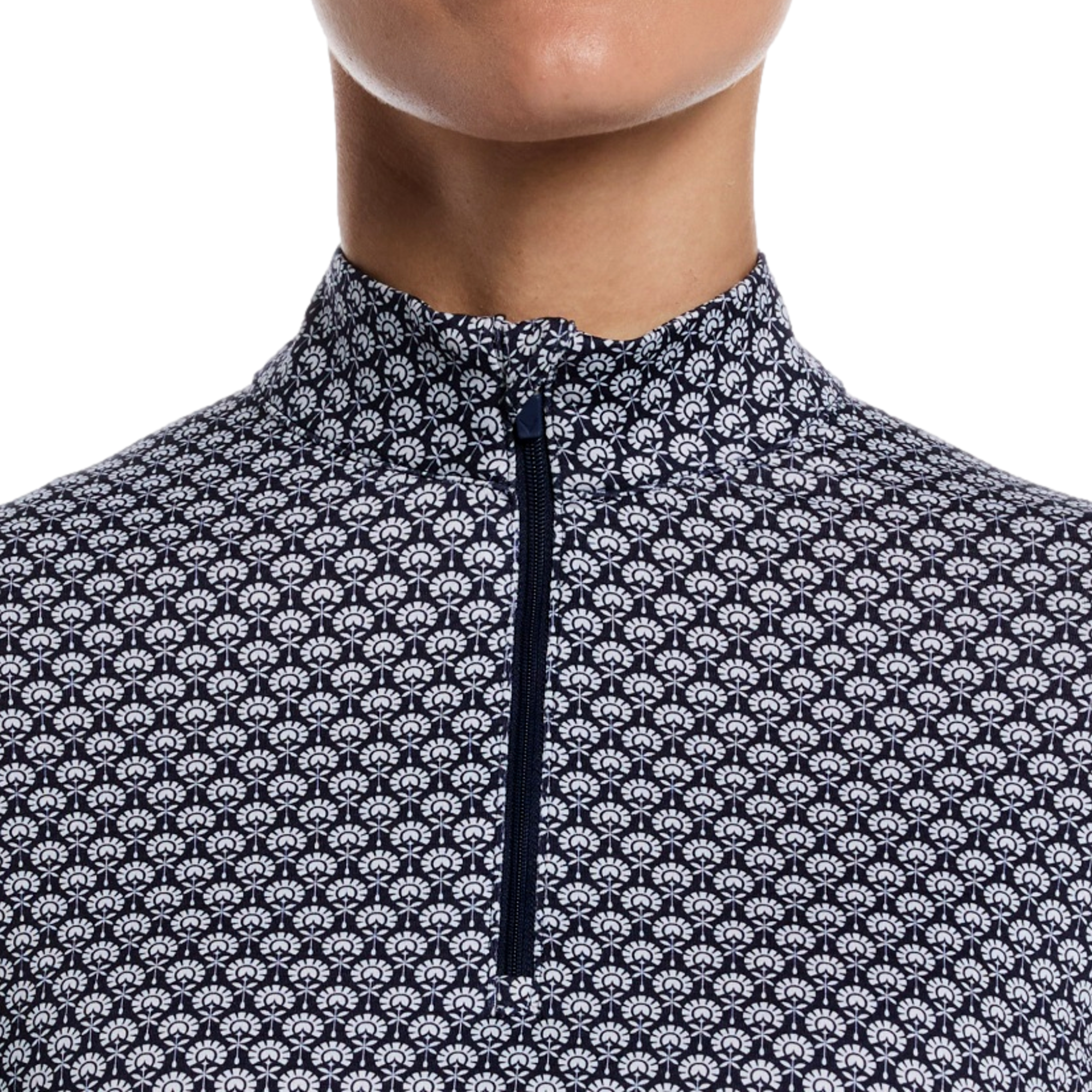 Geo Print Sun Protection Women's Golf Quarter Zip