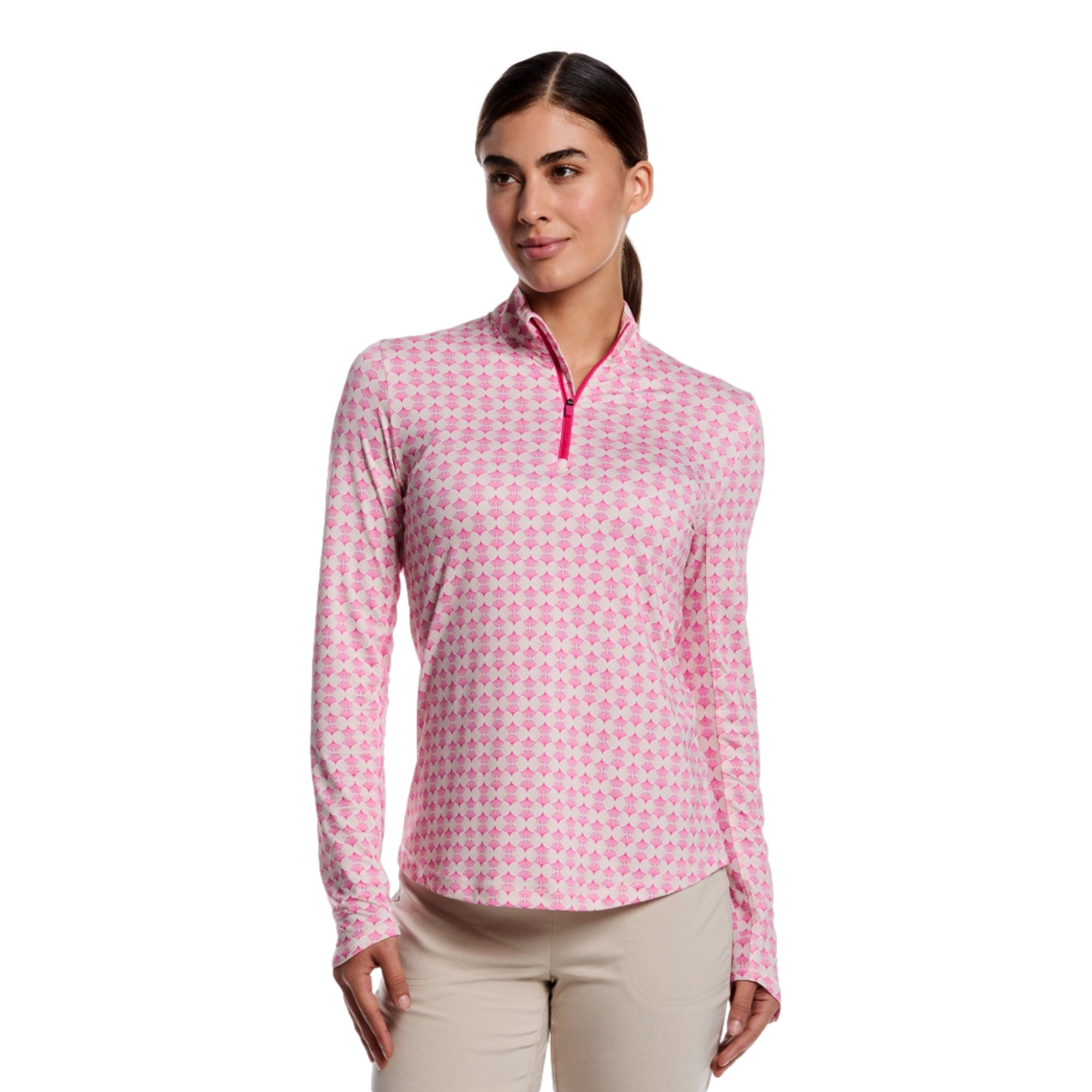 Deco Print Sun Protection Women's Golf Quarter Zip