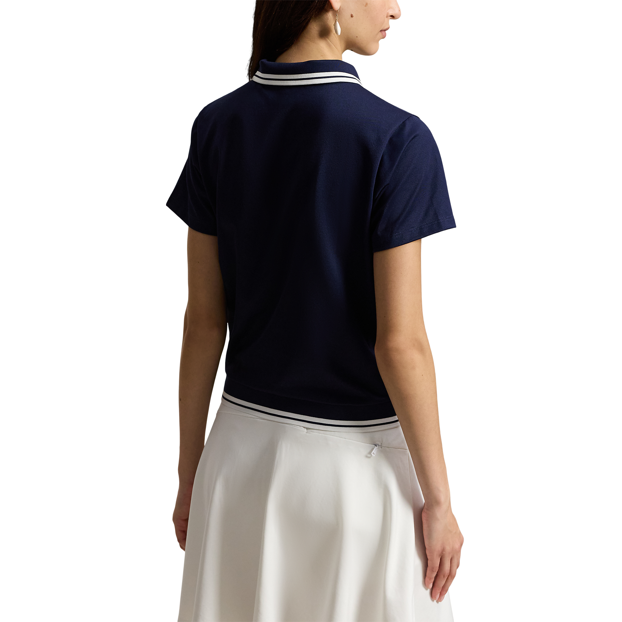 Jersey Layered Collar Women's Short Sleeve Golf Polo Shirt