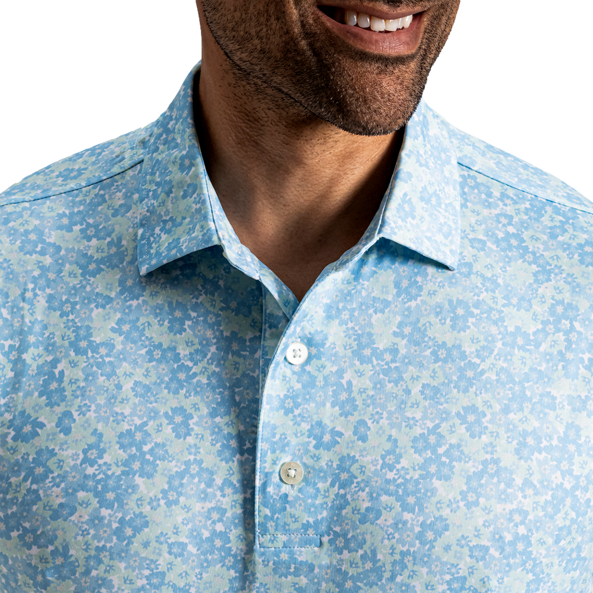 Multi Floral Lisle Men's Golf Polo Shirt