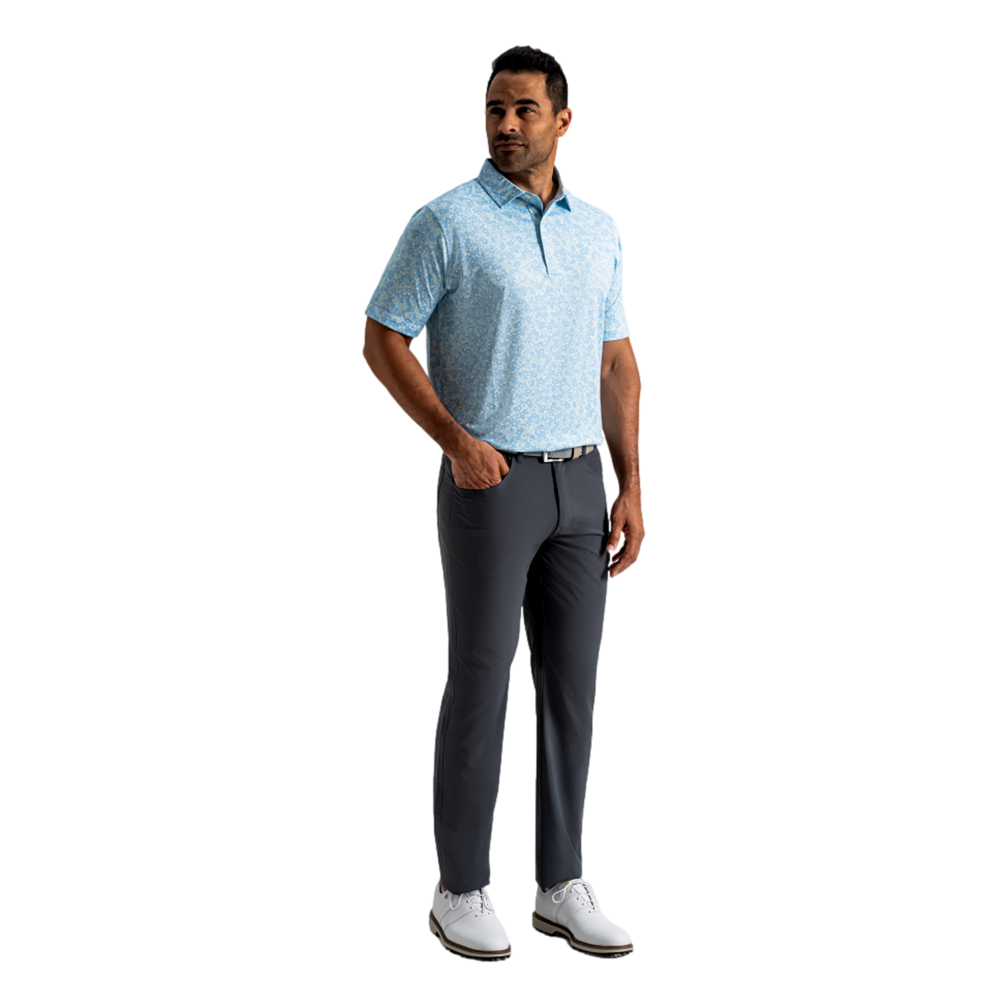 Multi Floral Lisle Men's Golf Polo Shirt