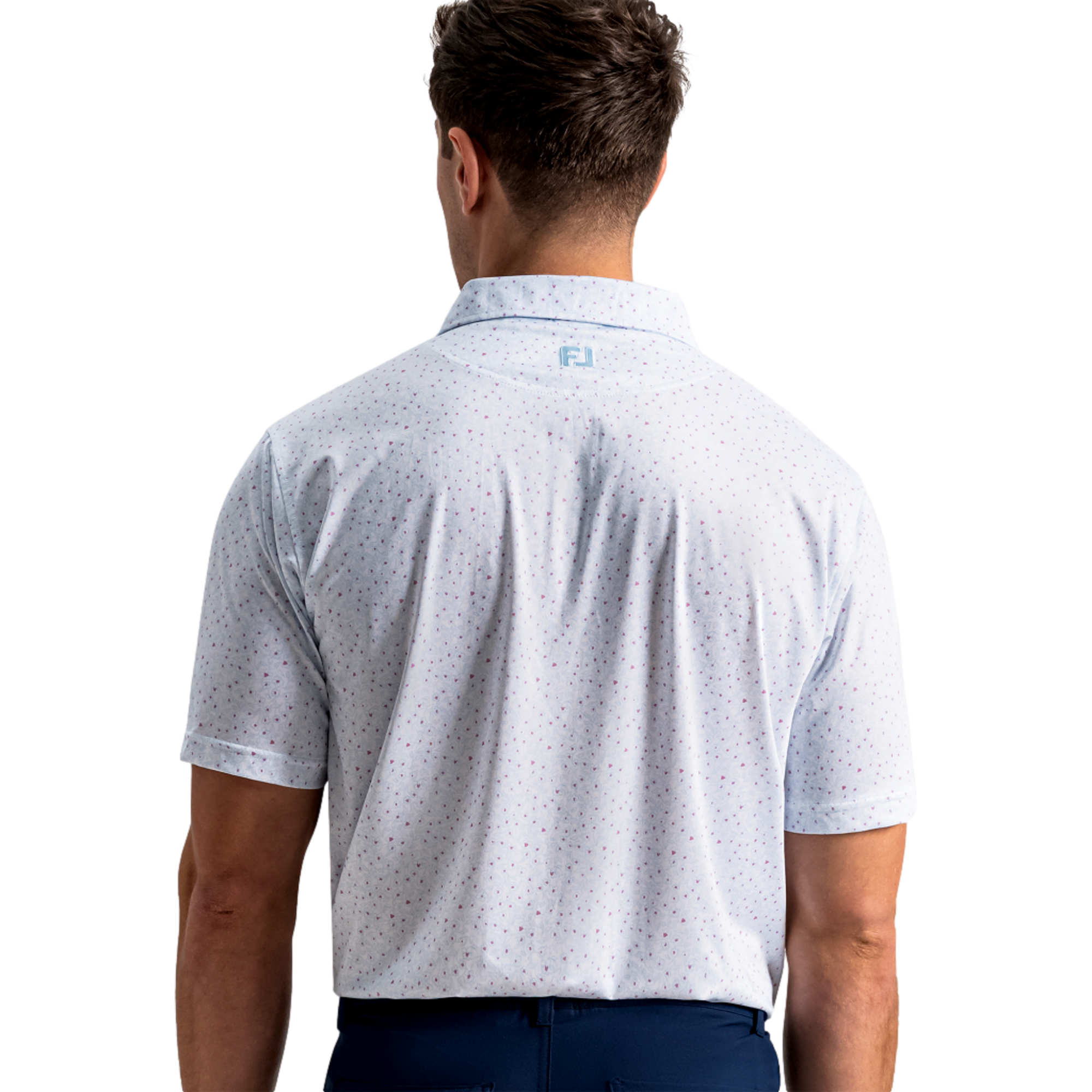 Linework Floral Lisle Men's Golf Polo Shirt