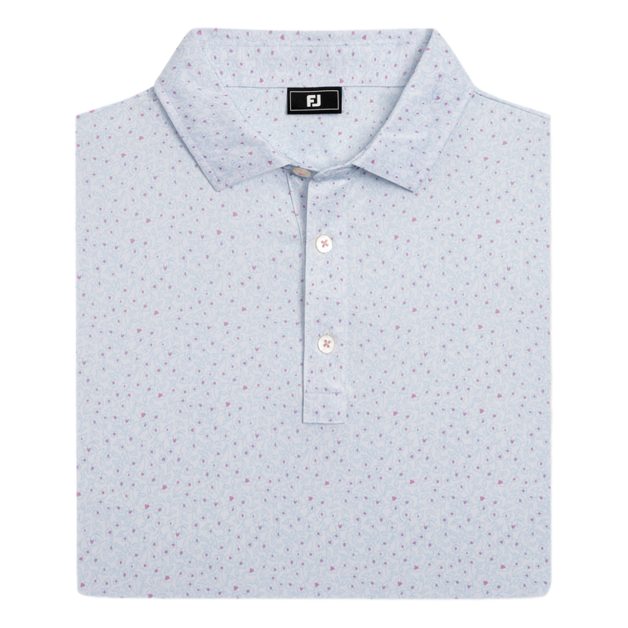 Linework Floral Lisle Men's Golf Polo Shirt