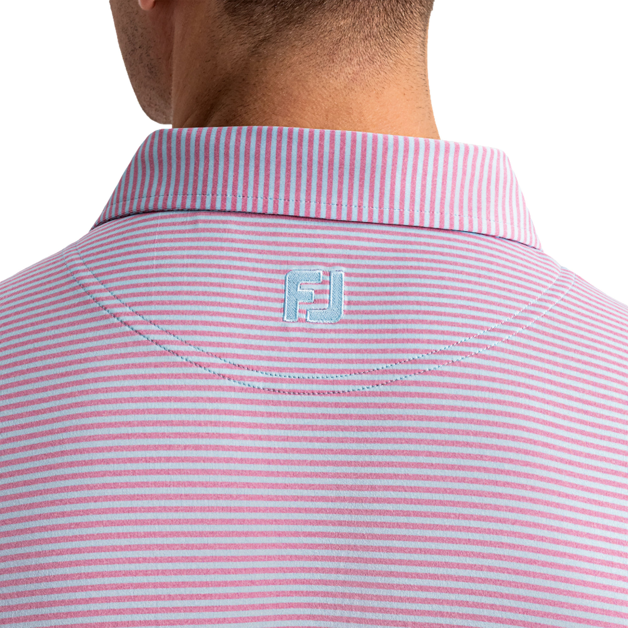 Heather Feeder Stripe Lisle Men's Golf Polo Shirt