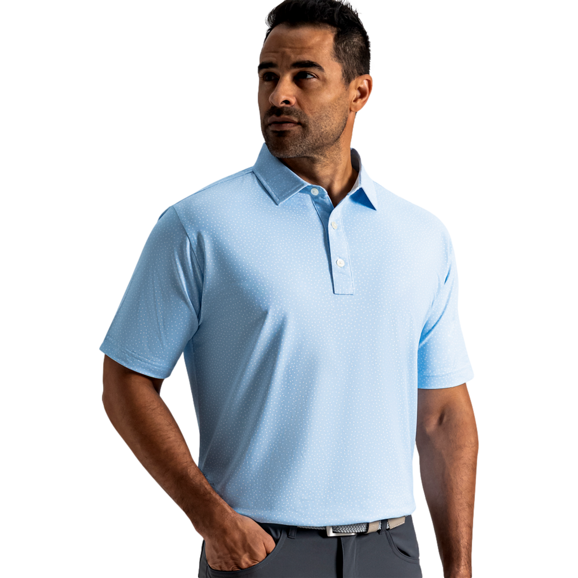 Scatter Dot Pique Men's Golf Polo Shirt