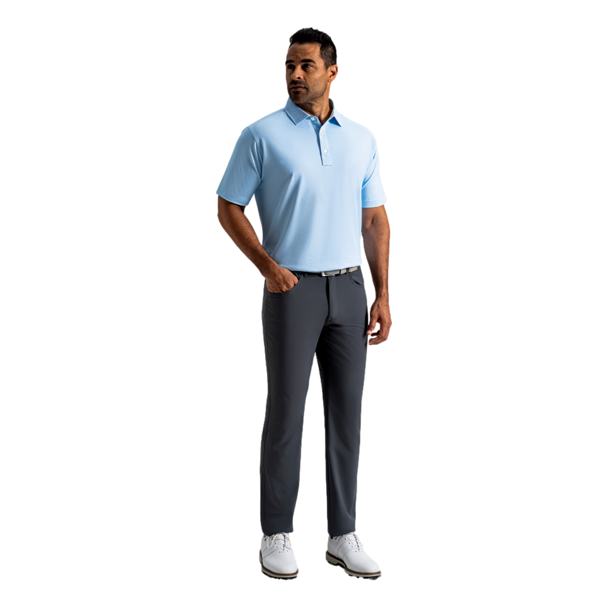 Scatter Dot Pique Men's Golf Polo Shirt