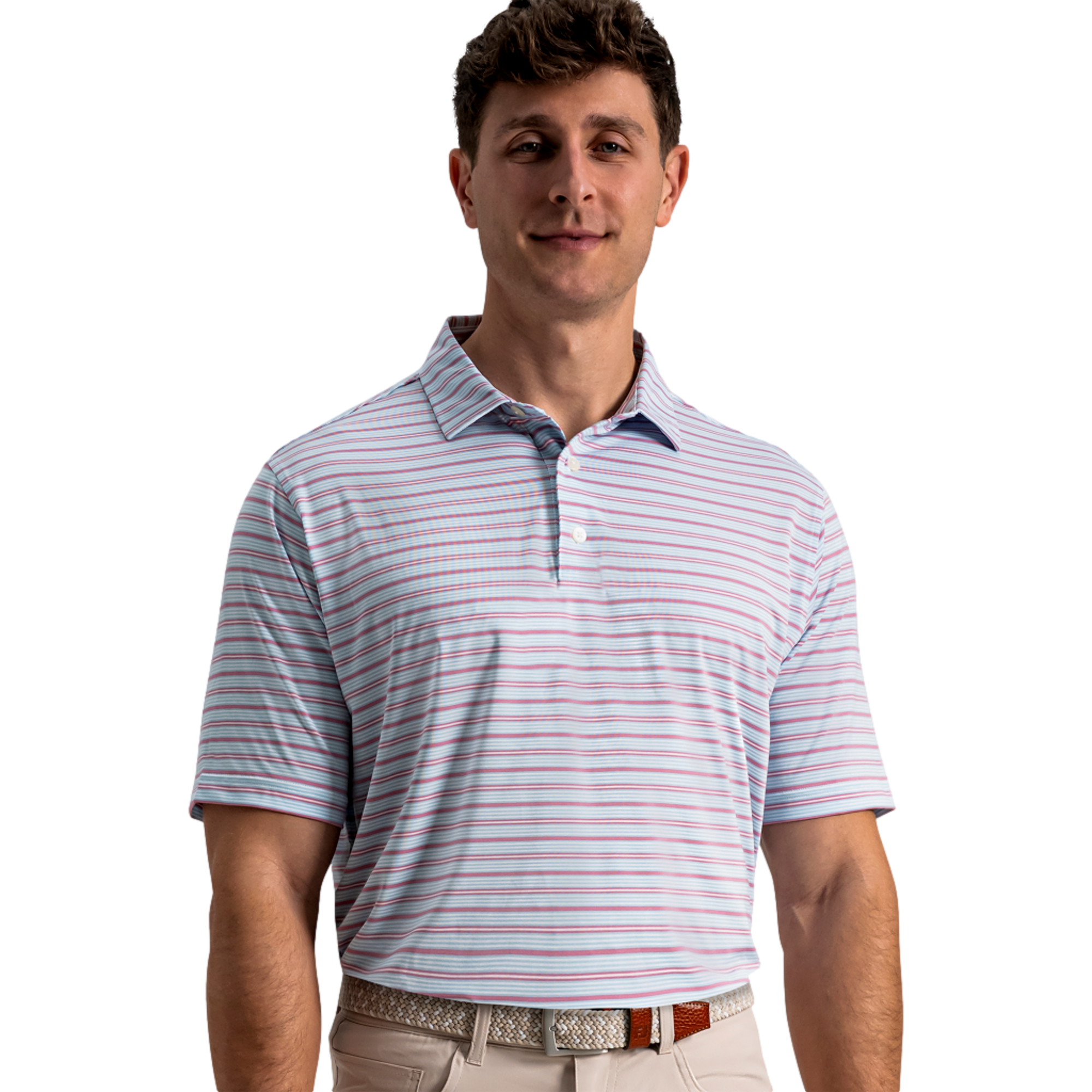Practice Stripe Lisle Men's Golf Polo Shirt