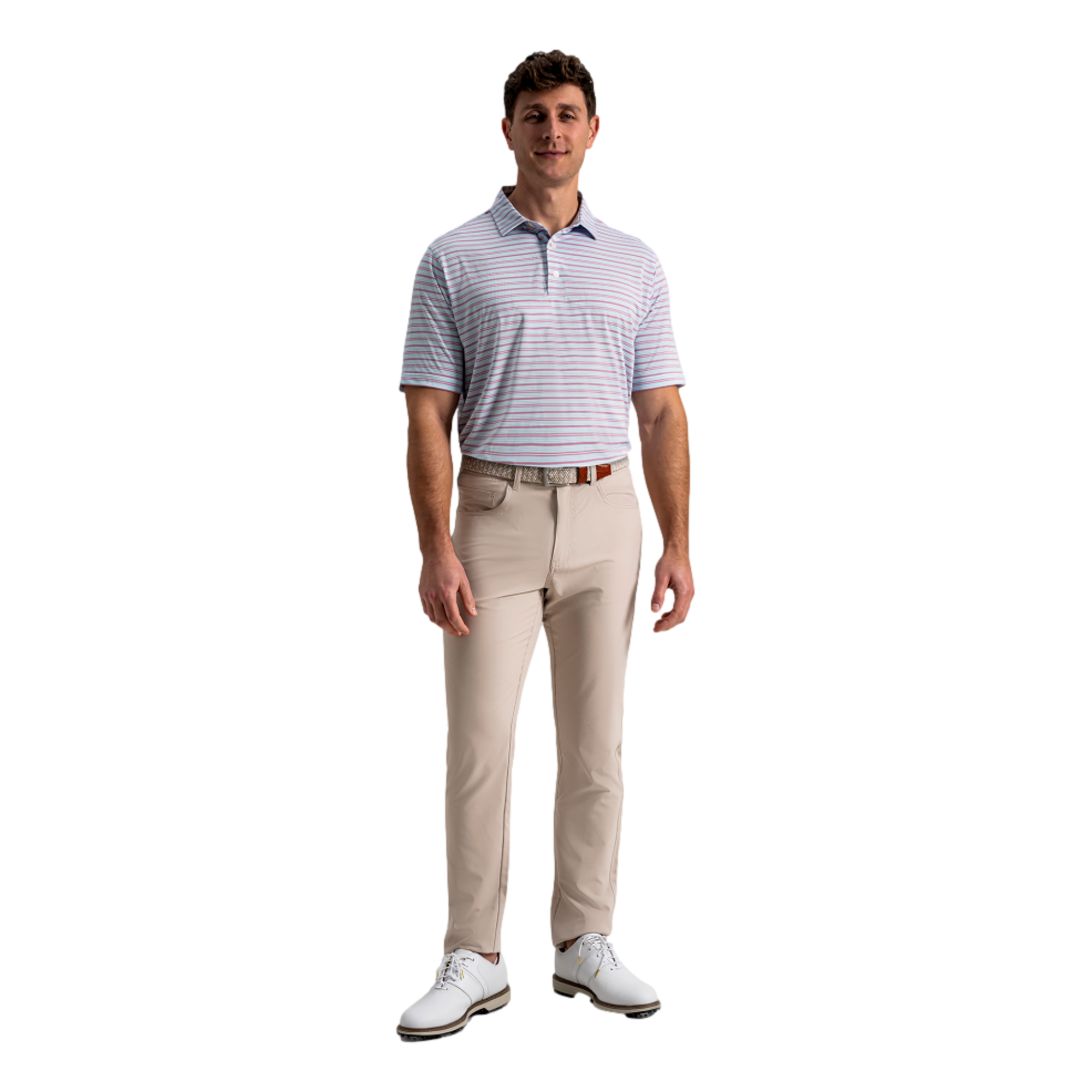 Practice Stripe Lisle Men's Golf Polo Shirt