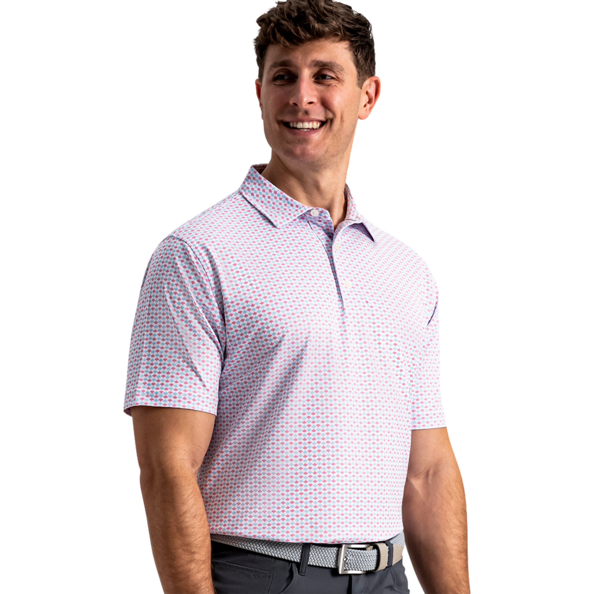 Ginko Geo Pique Men's Golf Polo Shirt